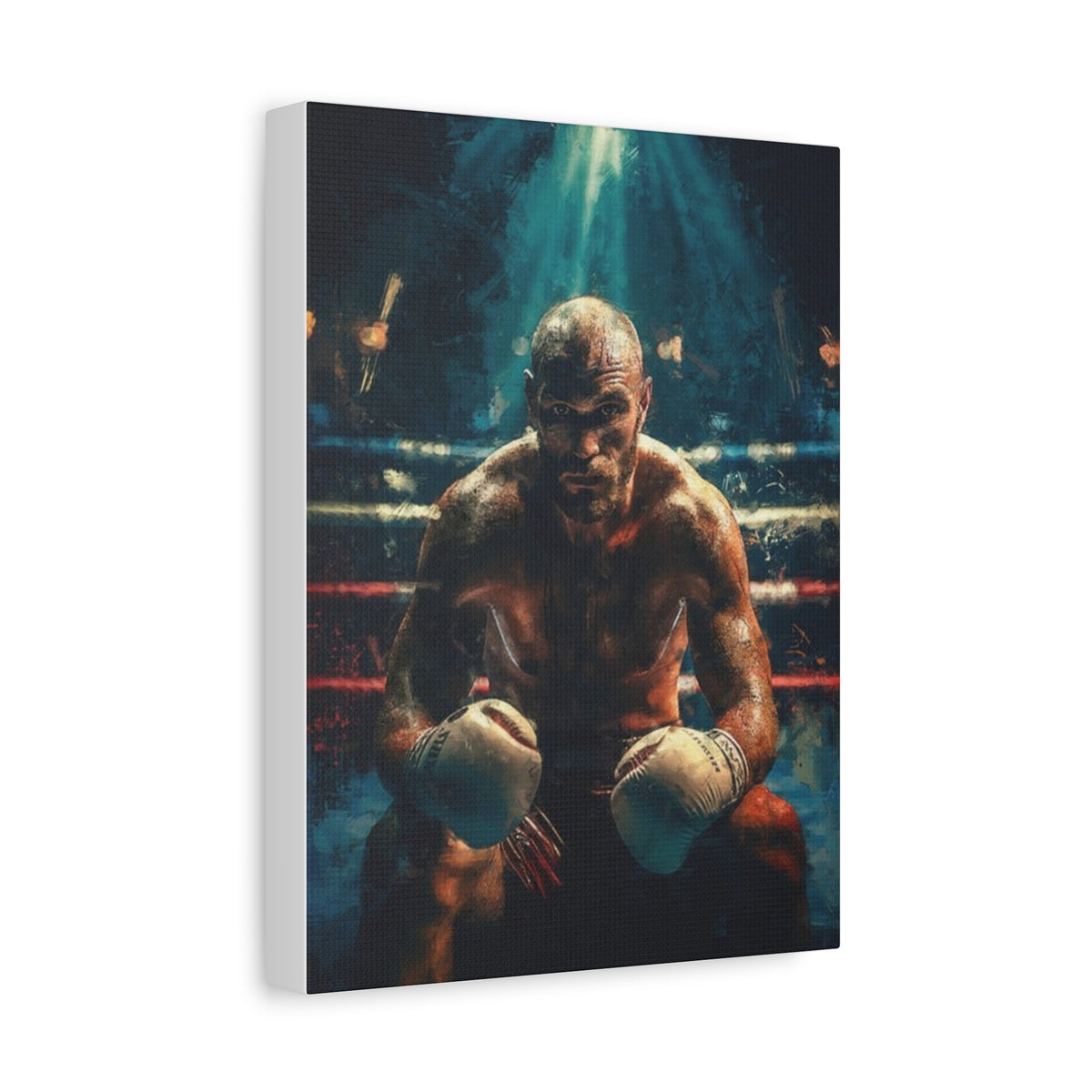 Fury Unleashed: Stretched Canvas Fine Art Boxing Print - Ready to Hang, Wall Art Boxing Gift