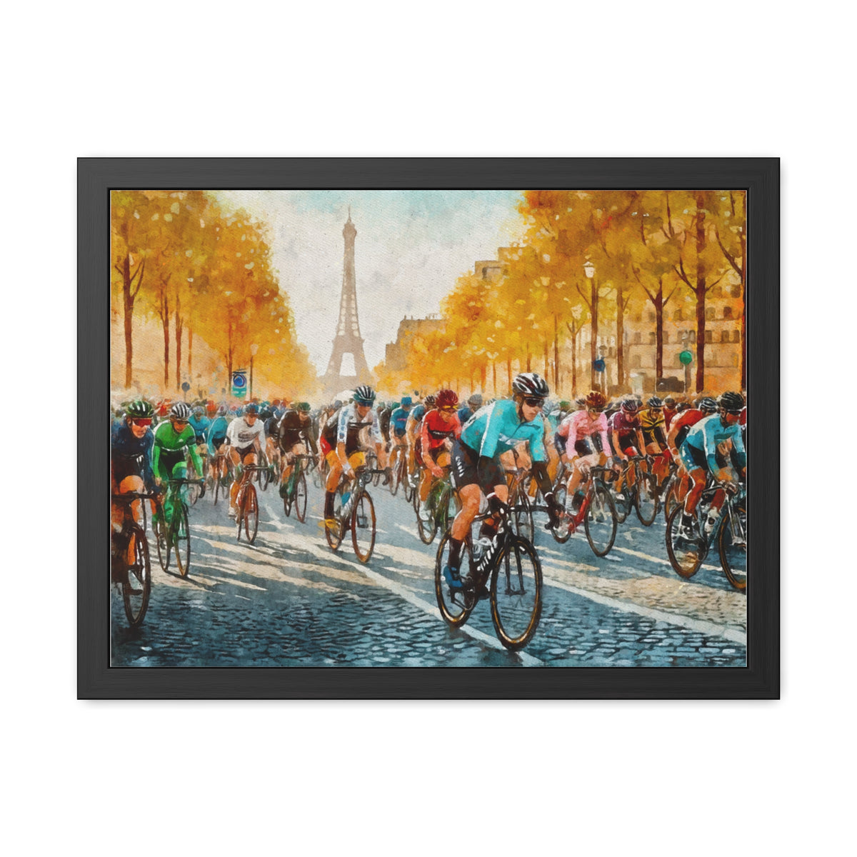 Tour de Elegance, Cycling Wall Decor,  Tour de France Framed Print Poster, A Timeless Gift for Cyclists and Art Connoisseurs!