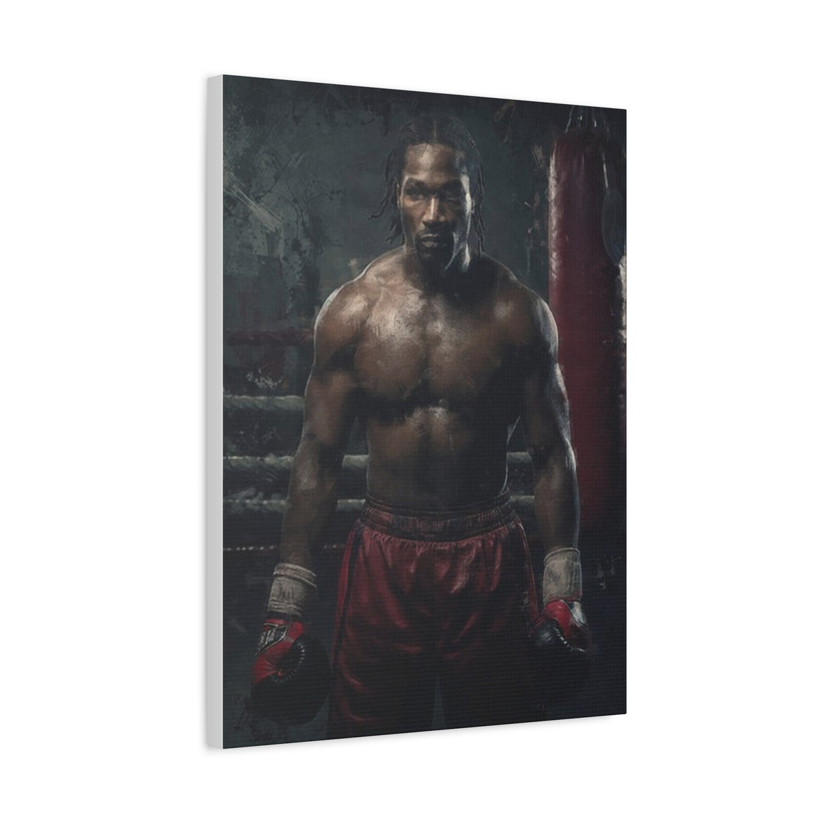 Lennox Lewis: Dynamic Boxing Brilliance - Stretched Canvas Fine Art Boxing Print Poster, Ready to Hang, Wall Art Boxing Gift