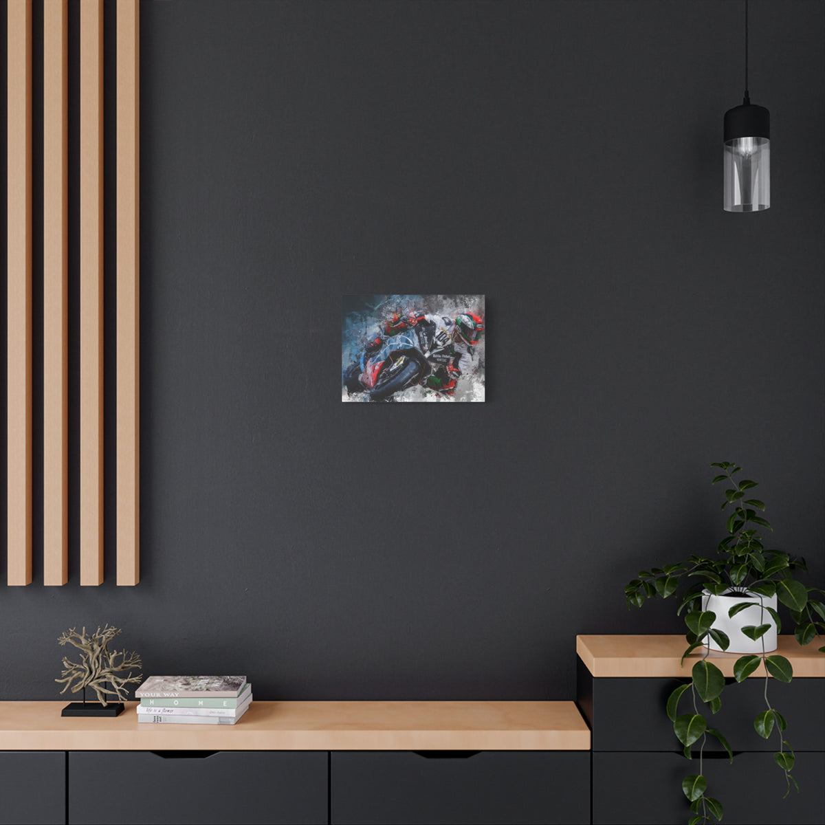 Adrenaline Unleashed: Stretched Canvas Fine Art MotoGP Print Poster - Ready to Hang, Wall Art MotoGP Gift