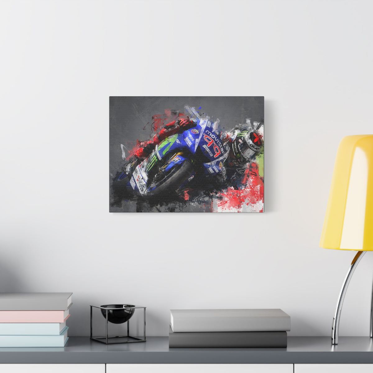 Speed Unleashed: Stretched Canvas Fine Art MotoGP Print Poster - Ready to Hang, Wall Art MotoGP Gift