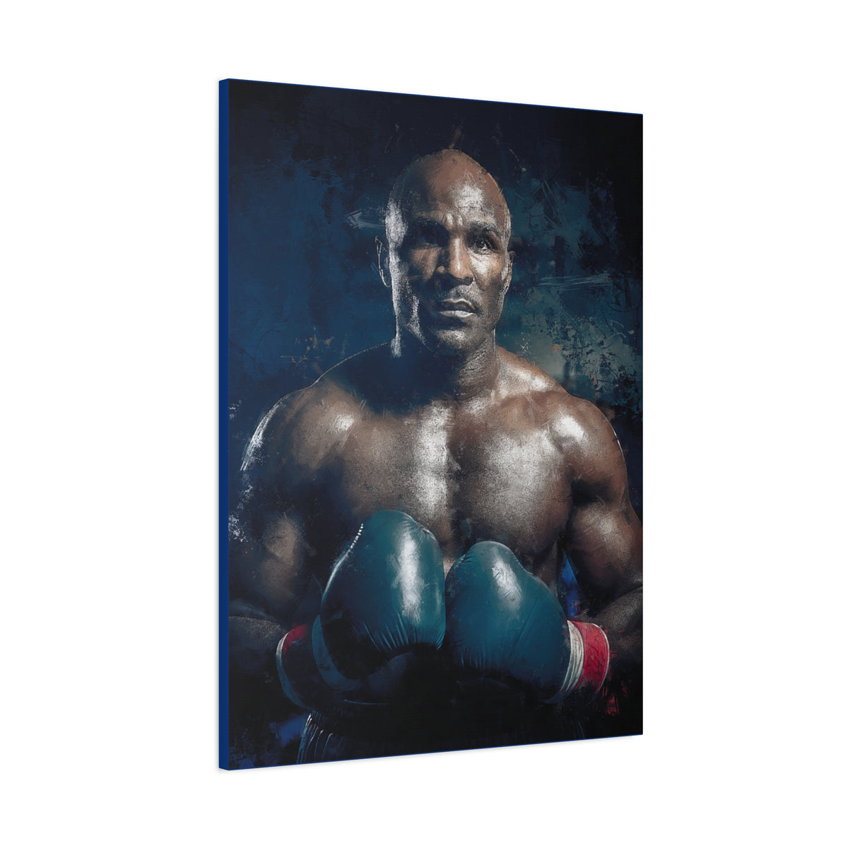 Evander's Essence: Stretched Canvas Fine Art Boxing Print Poster - Ready to Hang, Wall Art Boxing Gift