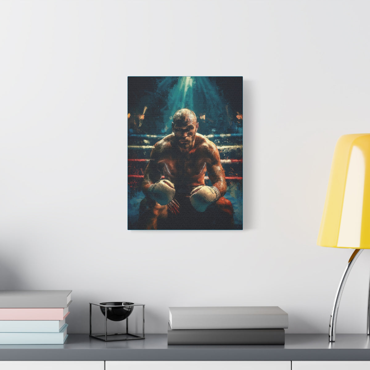 Fury Unleashed: Stretched Canvas Fine Art Boxing Print - Ready to Hang, Wall Art Boxing Gift