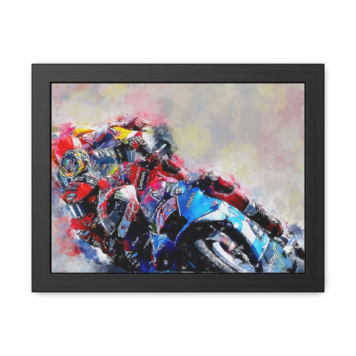 Ride the Thrills: Framed Watercolour MotoGP Fine Art Print Poster Masterpiece - Ready to Hang, Wall Art MotoGP Gift