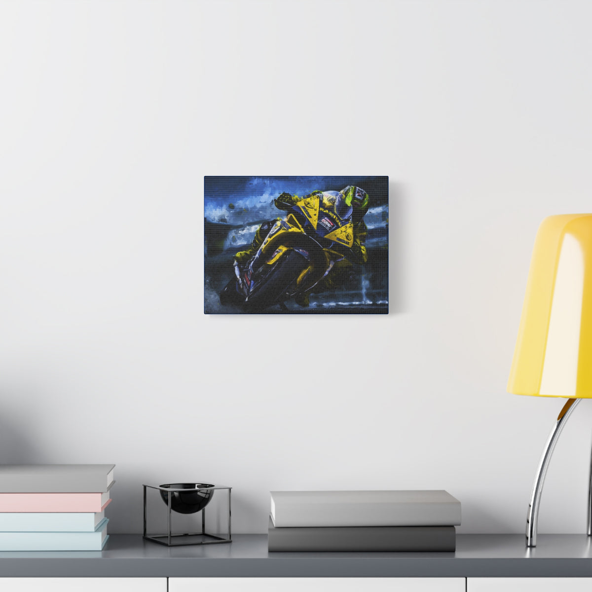 Feel the Thrill: Impressionist MotoGP Bike Rider, Fine Art Print on Stretched Matte Canvas - Ready to Hang, Wall Art MotoGP Gift.