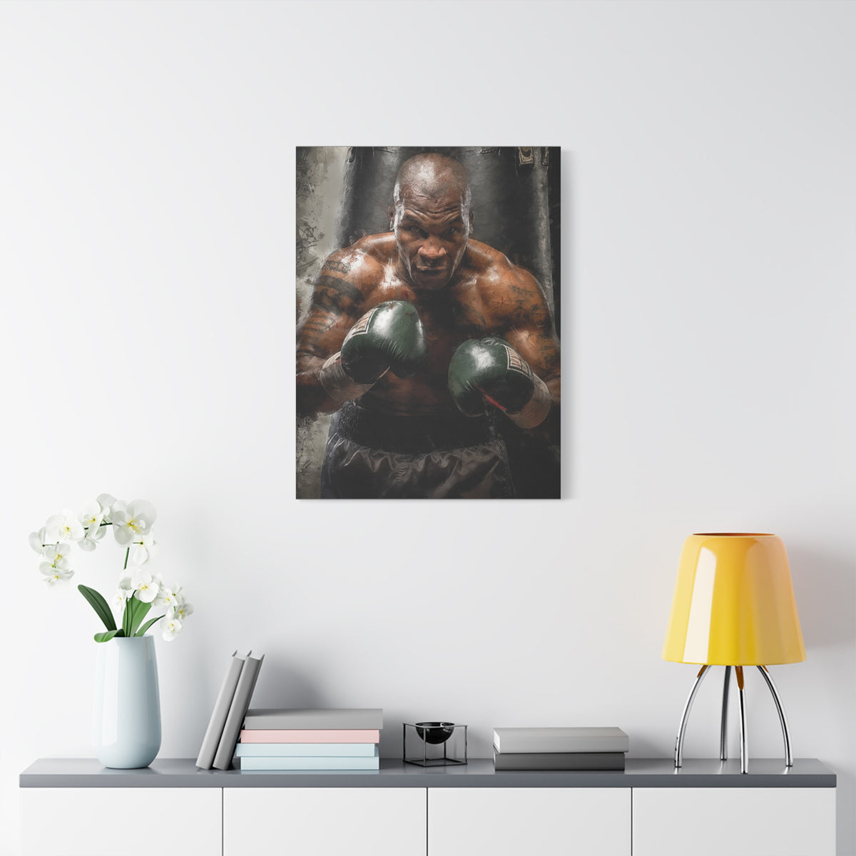 Iron Mike Tyson: Expressive Canvas Fine Art Print Poster - Ready to Hang, Wall Art Boxing Gift