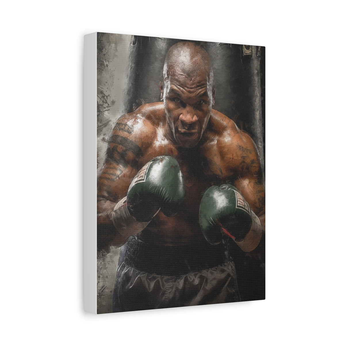 Iron Mike Tyson: Expressive Canvas Fine Art Print Poster - Ready to Hang, Wall Art Boxing Gift