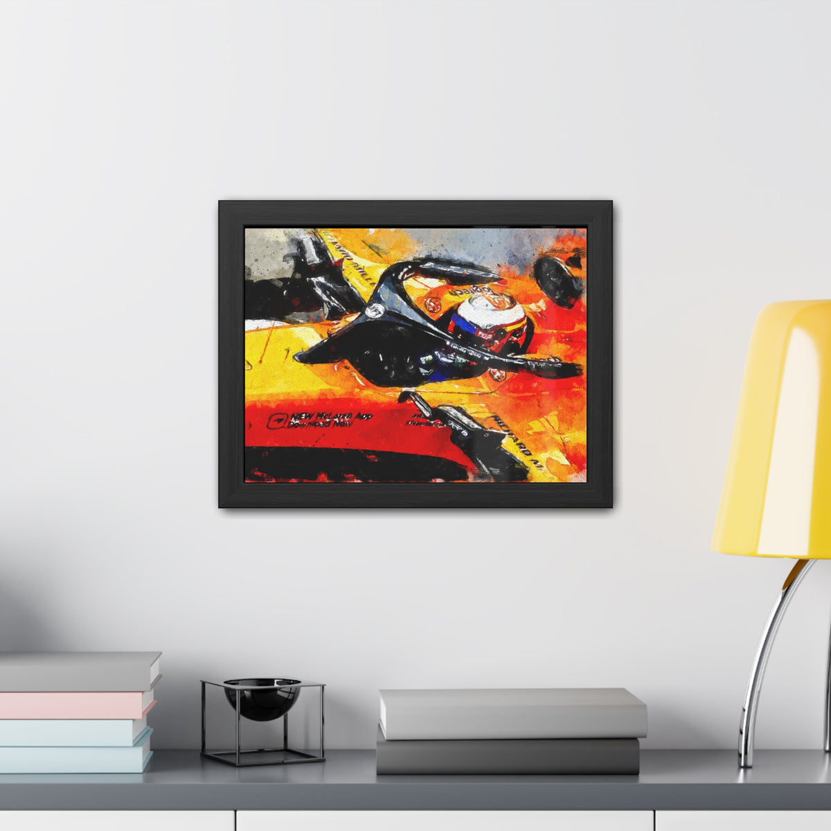 Capture the F1 Essence with Carlos Sainz - Framed Watercolour Fine Art Print Poster - Ready to Hang, Wall Art Formula One Gift