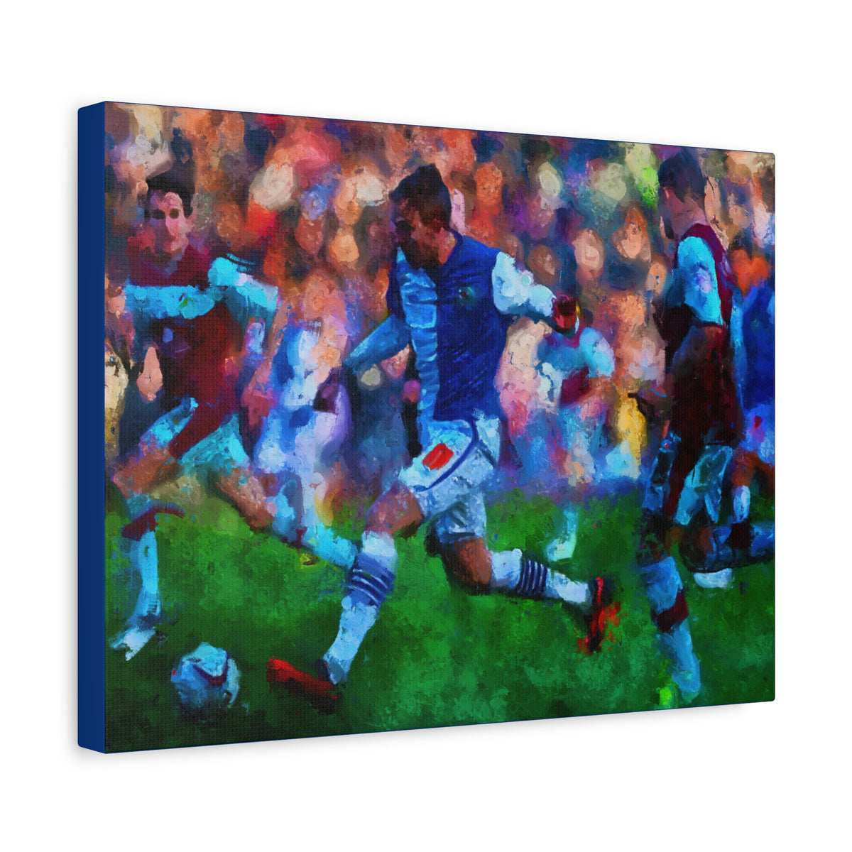Burnley vs. Blackburn Rovers Derby Ready to Hang Framed Impessionist Fine Art Painting Print Poster, Football Wall Art, Soccer Fan Gift