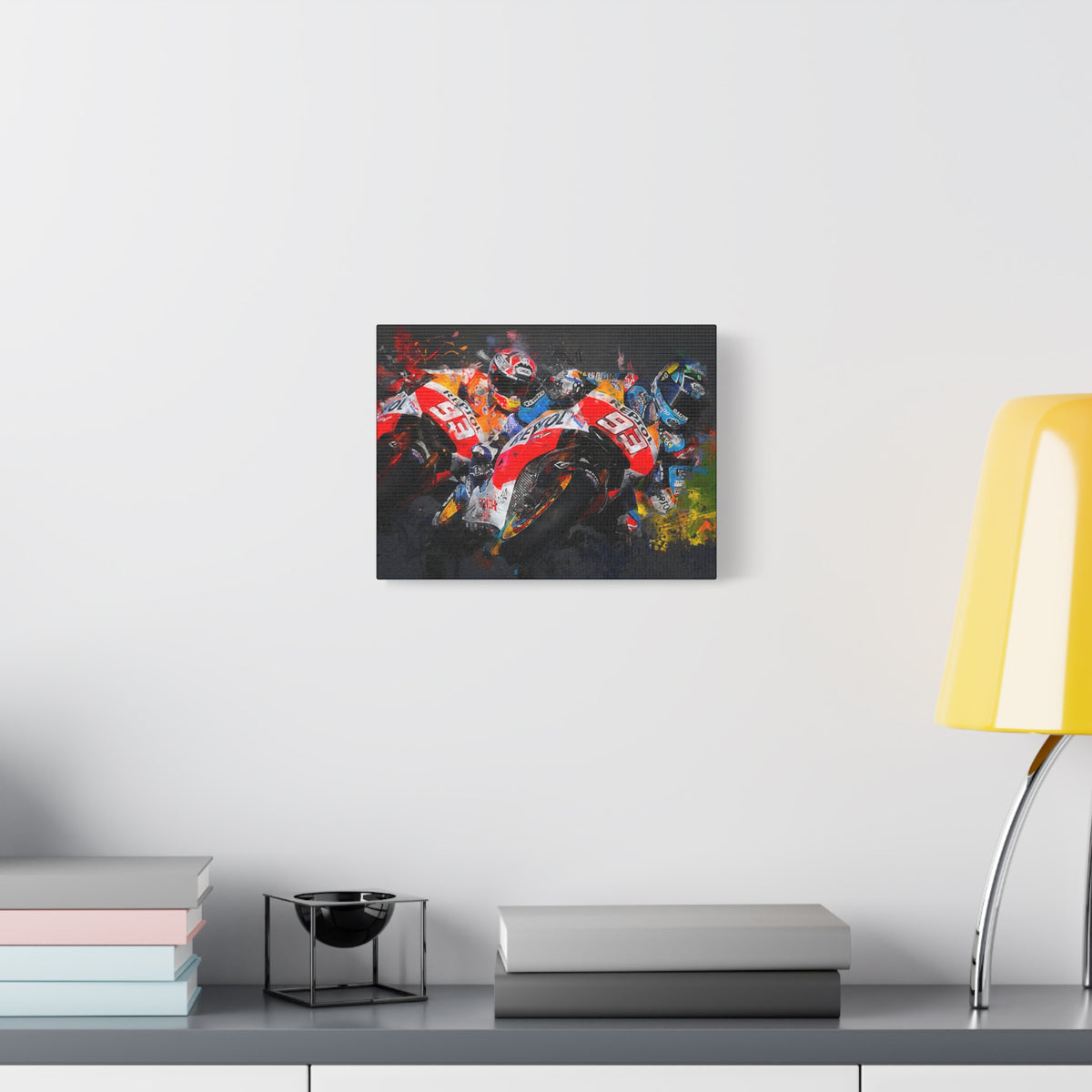MotoGP Duel: Stretched Canvas Fine Art Print- Ready to Hang, Wall Art Poster, the Ultimate MotoGP Gift