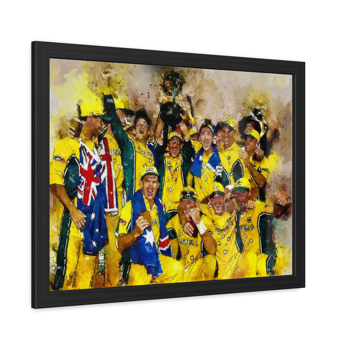 2003 Cricket World Cup Victory: Australia's Trophy Ceremony in Watercolour - Fine Art Print, Ready to Hang Wall Art Cricket Gift.