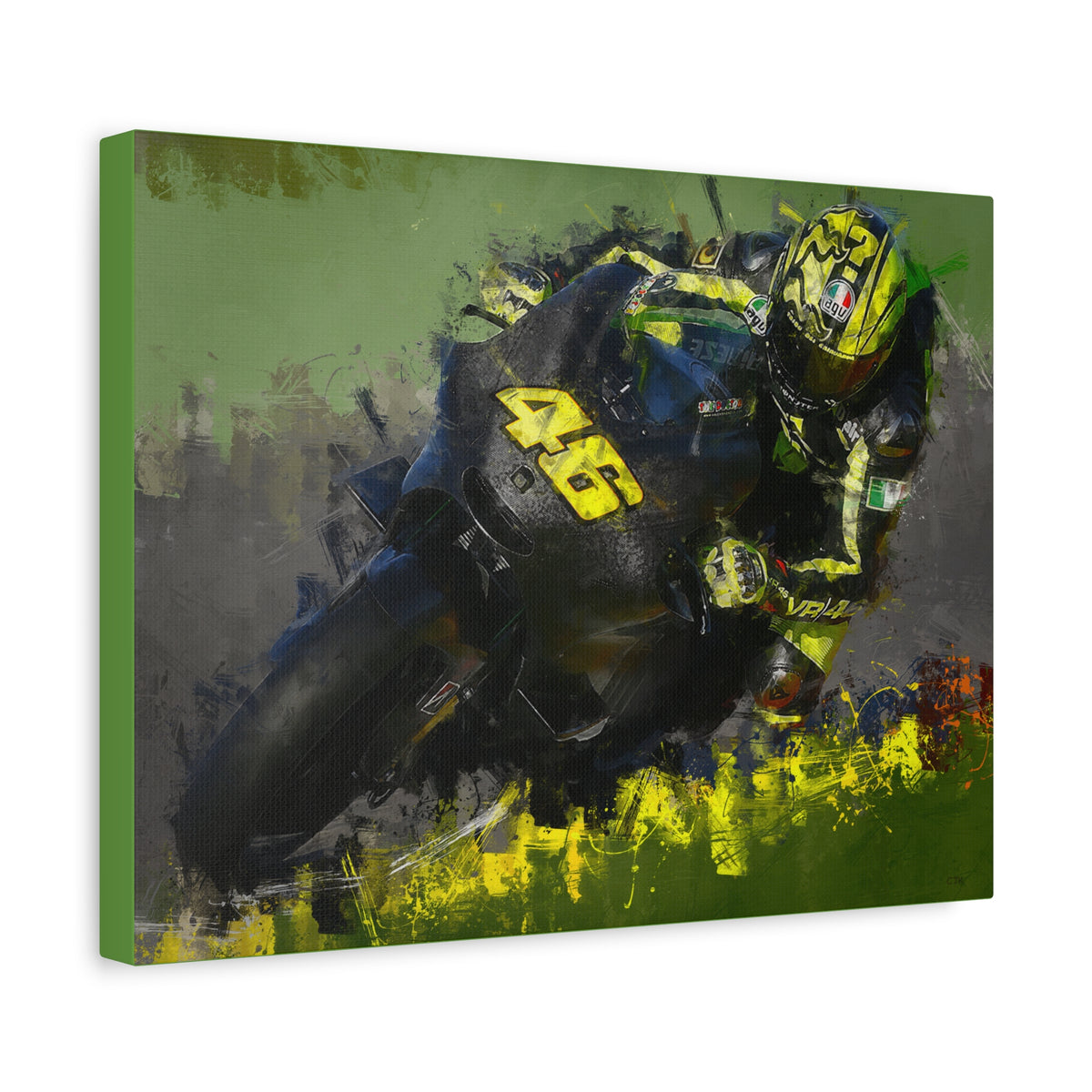 Capture the Thrill: Stretched Canvas Fine Art MotoGP Print Poster - Ready to Hang, Wall Art MotoGP Gift