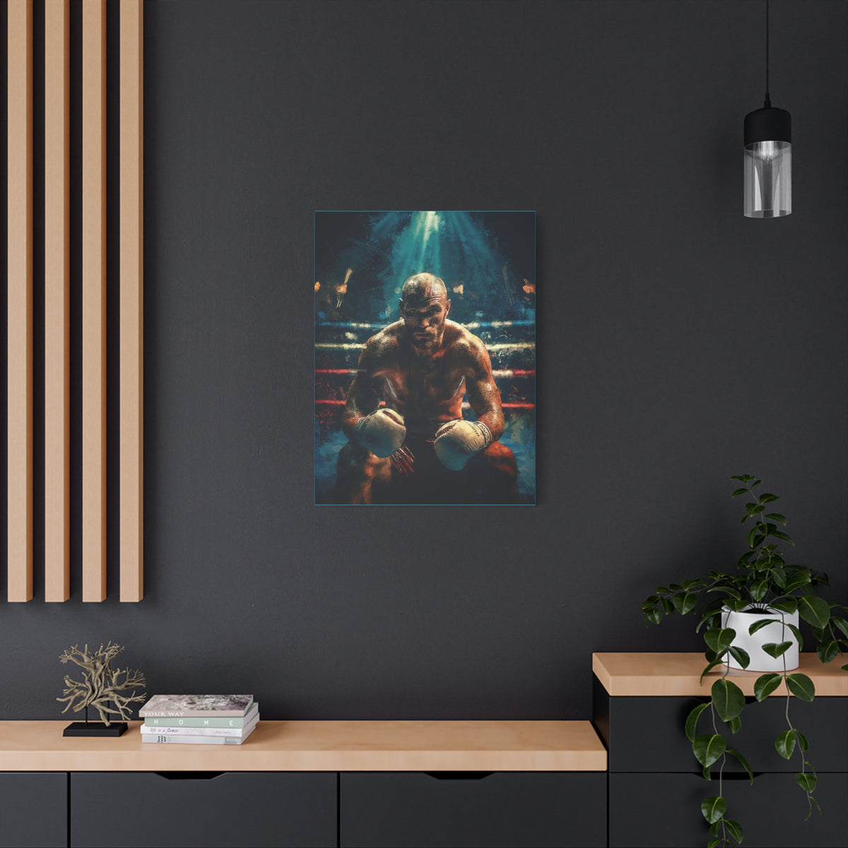 Fury Unleashed: Stretched Canvas Fine Art Boxing Print - Ready to Hang, Wall Art Boxing Gift