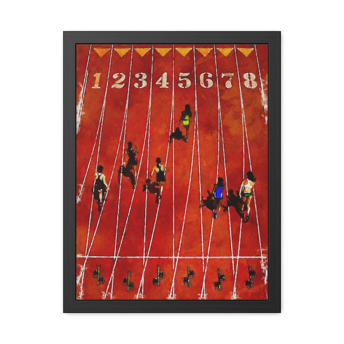 Expressive Sprint Racer Art - Modern Watercolour Print in Hand-Crafted Frame, Ready to Hang, Athletics Wall Art, Athletics Fan Gift