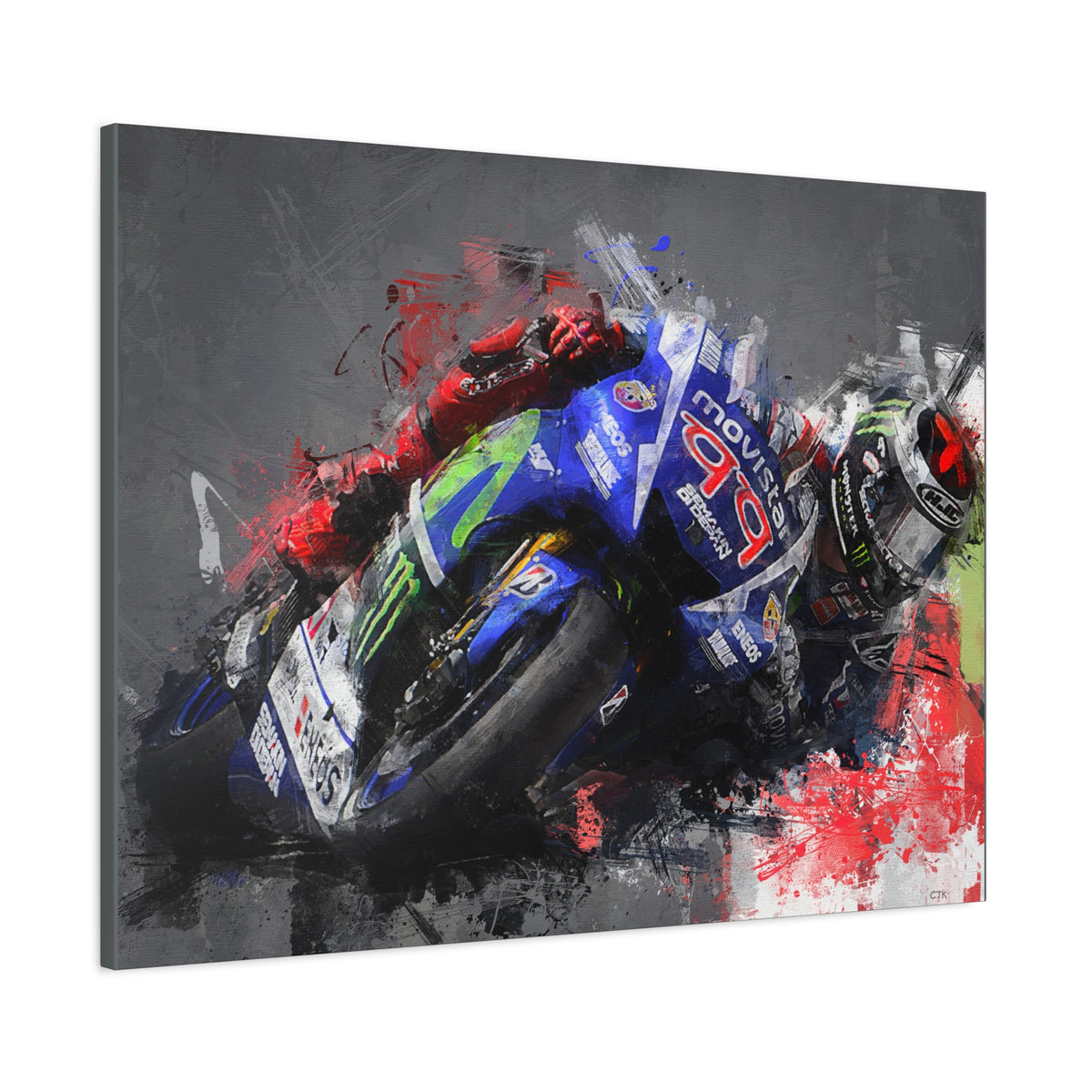 Speed Unleashed: Stretched Canvas Fine Art MotoGP Print Poster - Ready to Hang, Wall Art MotoGP Gift