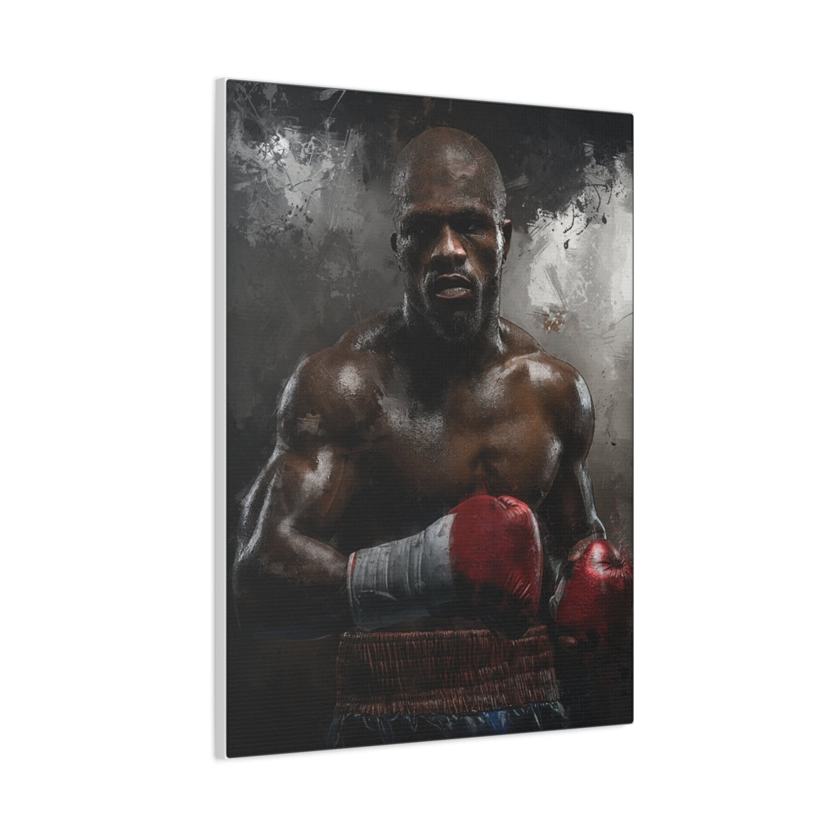 Floyd Mayweather Jr. Portrait Painting: Stretched Canvas Fine Art Boxing Print Poster - Ready to Hang, Wall Art Boxing Gift