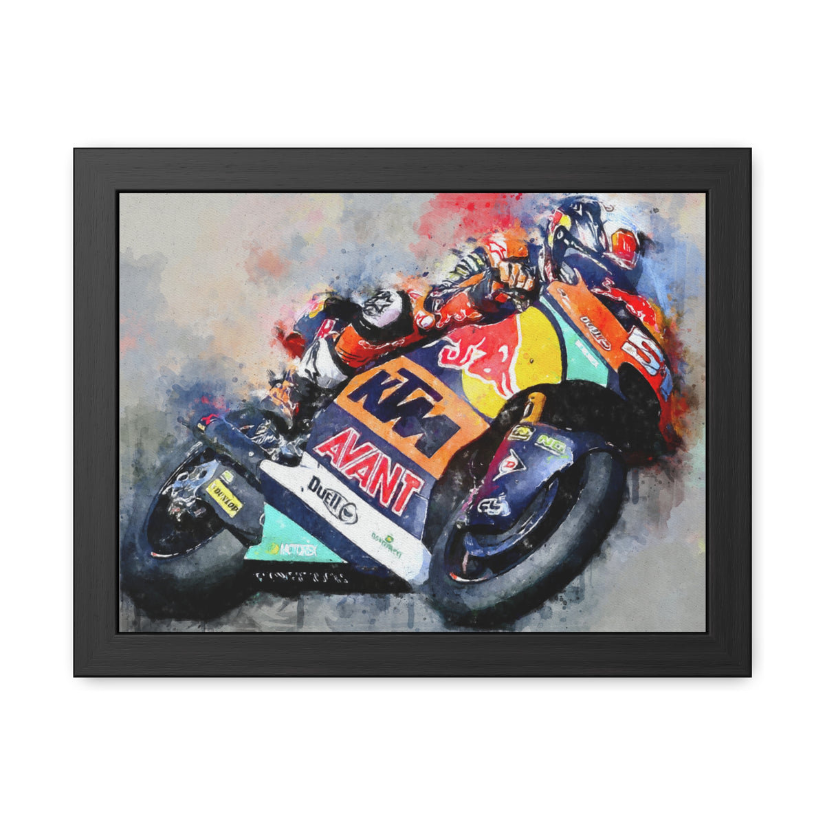 Speed Unleashed: Framed Watercolour MotoGP Fine Art Print Poster - Ready to Hang, Wall Art MotoGP Gift