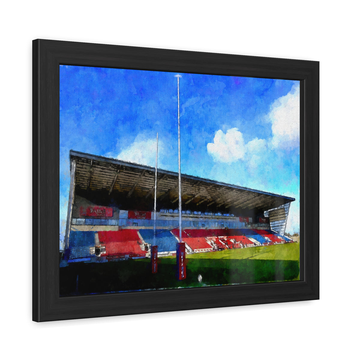Sale Symphony: Watercolour Painting - Ready to Hang Framed Fine Art Rugby Print Poster, Stadium Ground Wall Art, Rugby Fan Gift