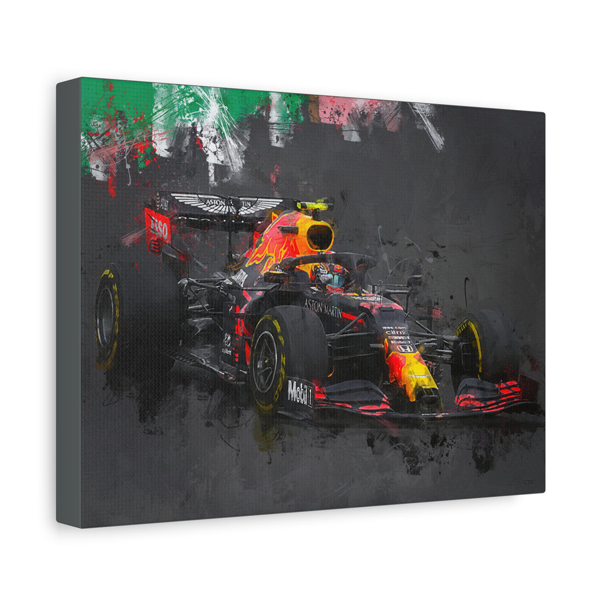 Experience Speed in Style: Stretched Canvas F1 Fine Art Print Poster of Aston Martin - Ready to Hang, Wall Art Formula One Gift