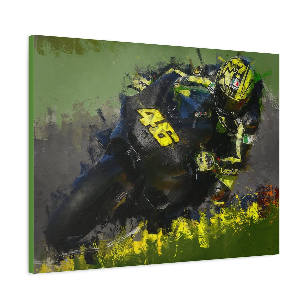 Capture the Thrill: Stretched Canvas Fine Art MotoGP Print Poster - Ready to Hang, Wall Art MotoGP Gift