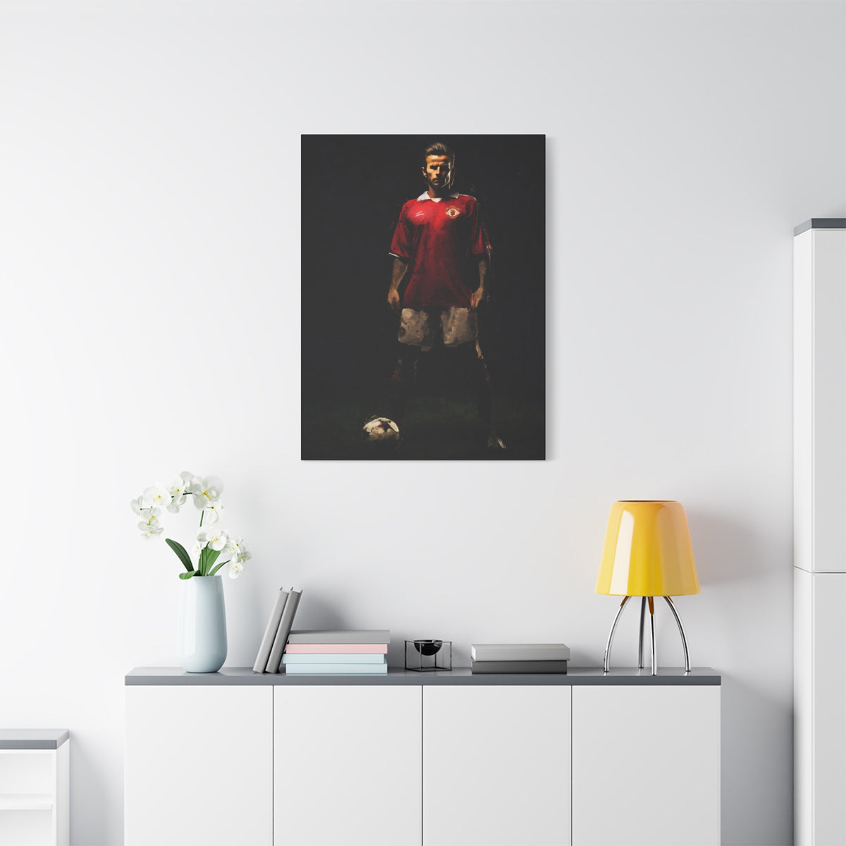 Beckham's Elegance: Impressionist Portrait Painting - Stretched Canvas Football Fine Art Print Poster- Ready to Hang Football Wall Art