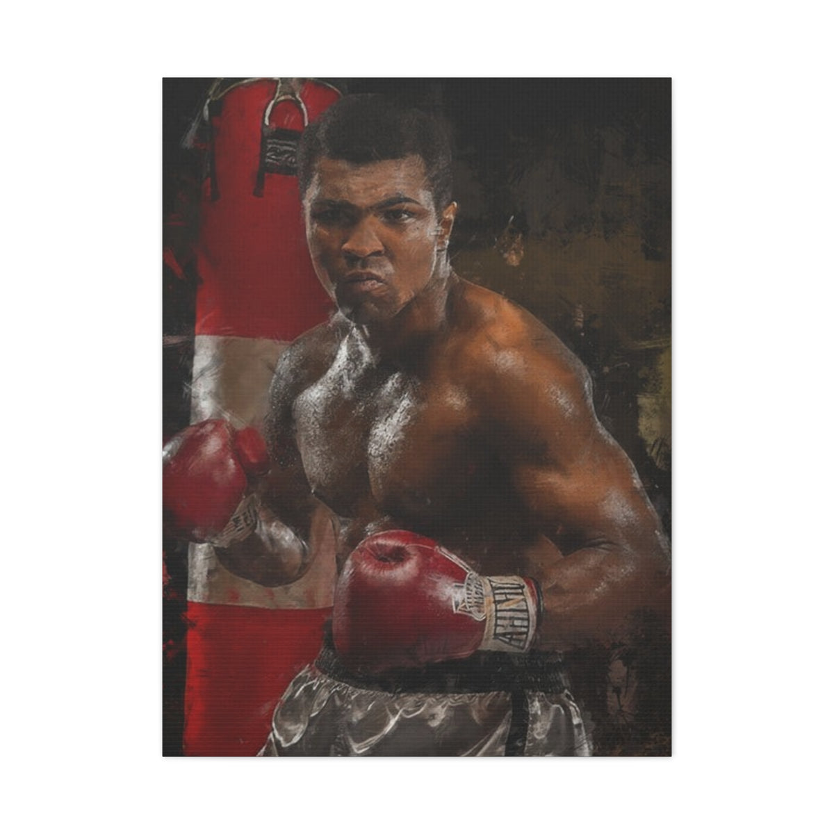 The Greatest: Muhammad Ali Stretched Canvas Fine Art Boxing Print Poster - Ready to Hang, Wall Art Boxing Gift