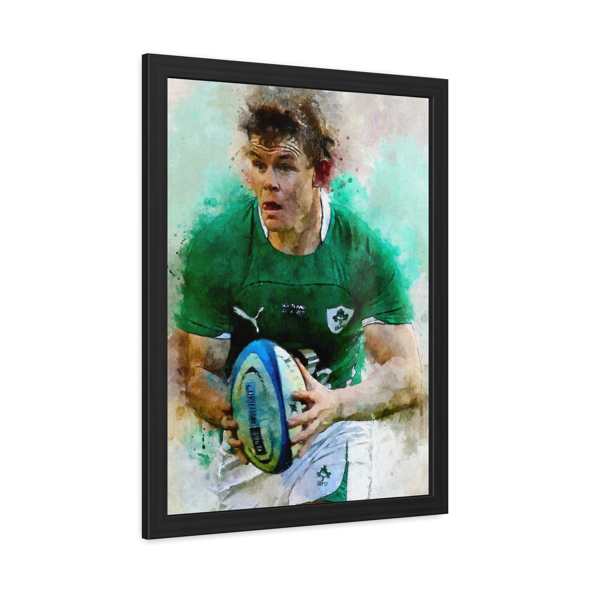 Brian O'Driscoll:  Fine Art Print of the Legendary Rugby Player - Ready to Hang Framed Rugby Print Poster,  Wall Art, Rugby Fan Gift