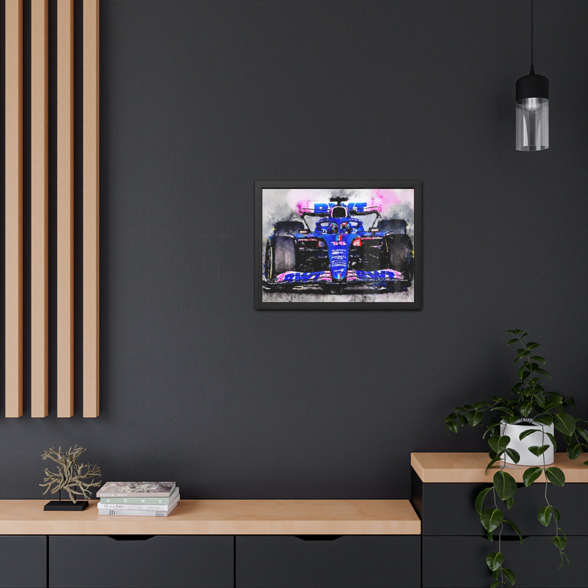 Adrenaline Rush: Framed Watercolour F1 Fine Art Print Poster, A Thrilling Statement for Your Wall, Ready to Hang, Perfect Formula One Gift