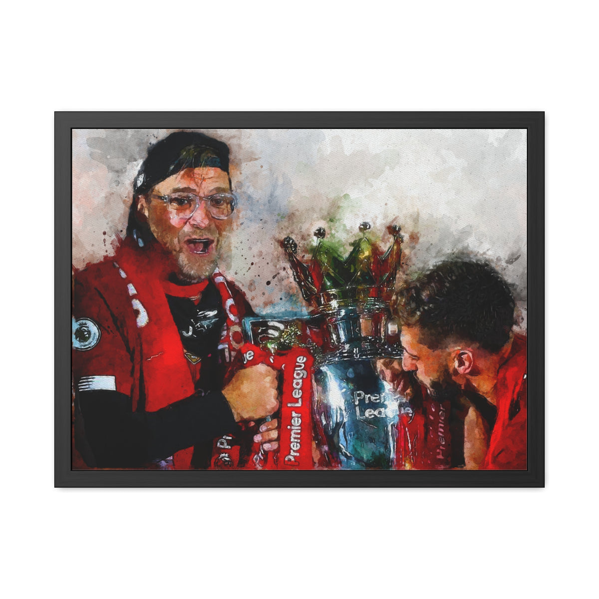 Premier League Winners 2020 Liverpool Watercolour Painting, Ready to Hang Framed Art Print Poster, Liverpool Fan Gift
