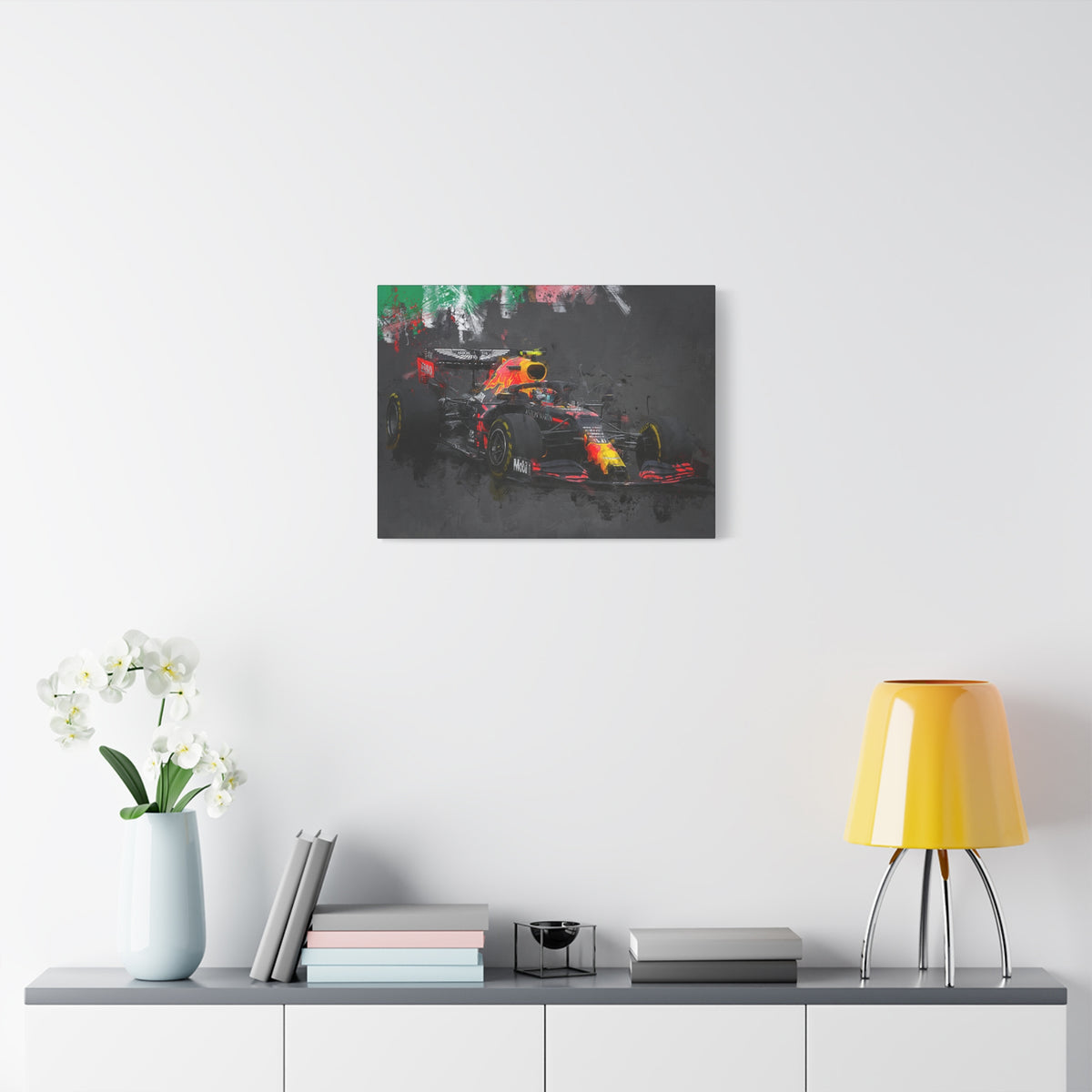 Experience Speed in Style: Stretched Canvas F1 Fine Art Print Poster of Aston Martin - Ready to Hang, Wall Art Formula One Gift