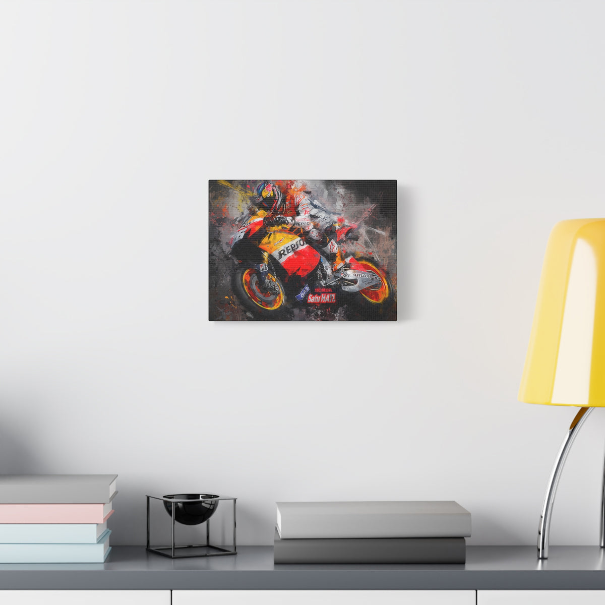 Experience the Thrill: Stretched Canvas Fine Art MotoGP Print Poster - Ready to Hang, Wall Art MotoGP Gift