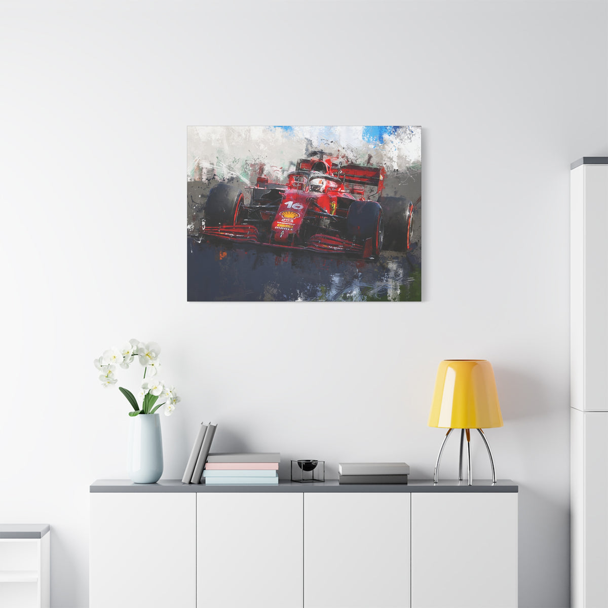 Speed Unleashed: Stretched Canvas Fine Art F1 Print Poster - Ready to Hang, Wall Art Formula One Gift