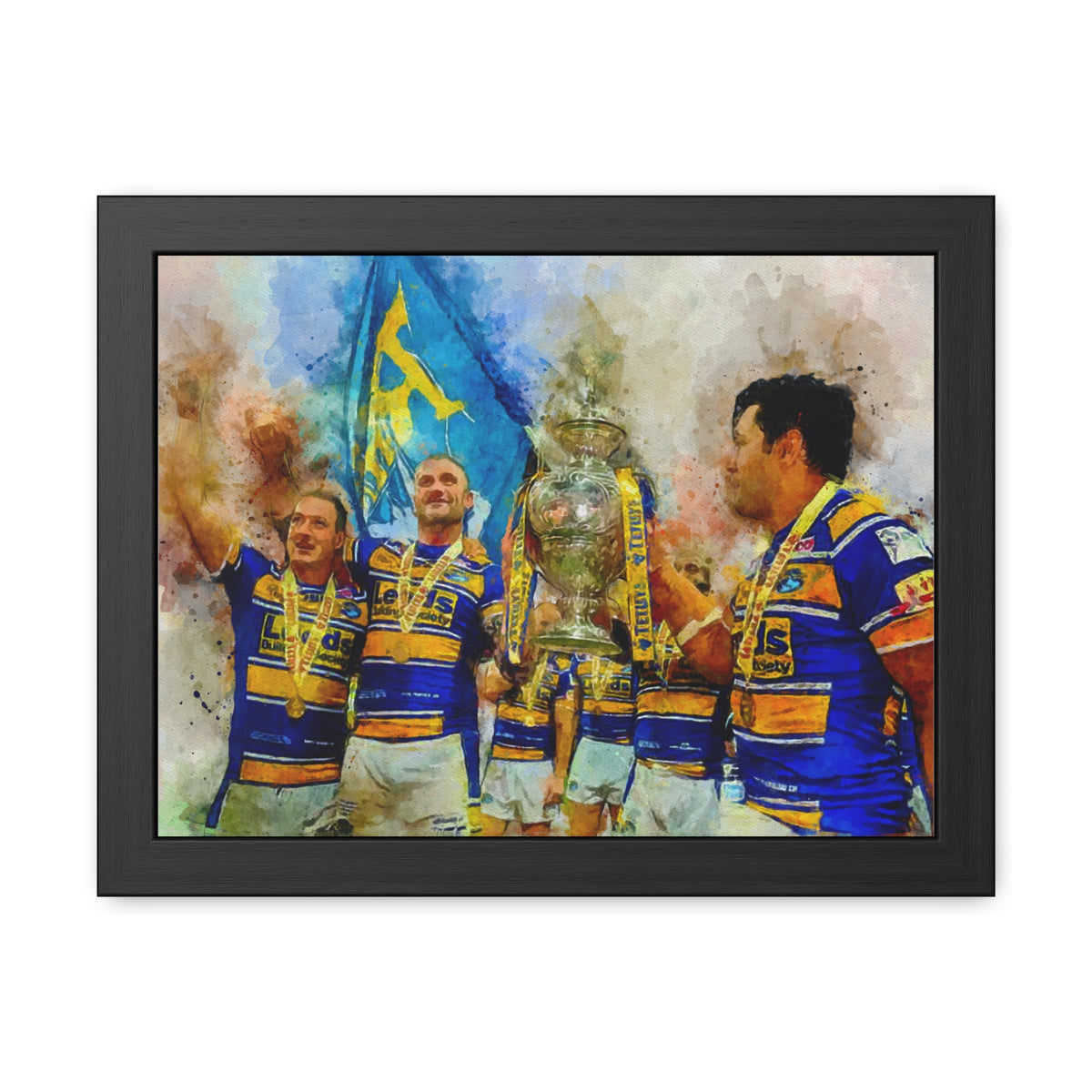 Rugby League Challenge Cup Winners 2020 Leeds Rhinos Framed Art Print Poster, Ready to Hang, Rhinos Fan Gift