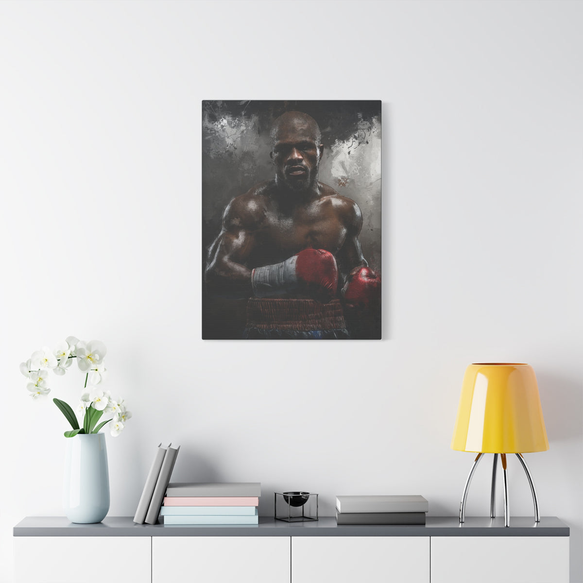 Floyd Mayweather Jr. Portrait Painting: Stretched Canvas Fine Art Boxing Print Poster - Ready to Hang, Wall Art Boxing Gift