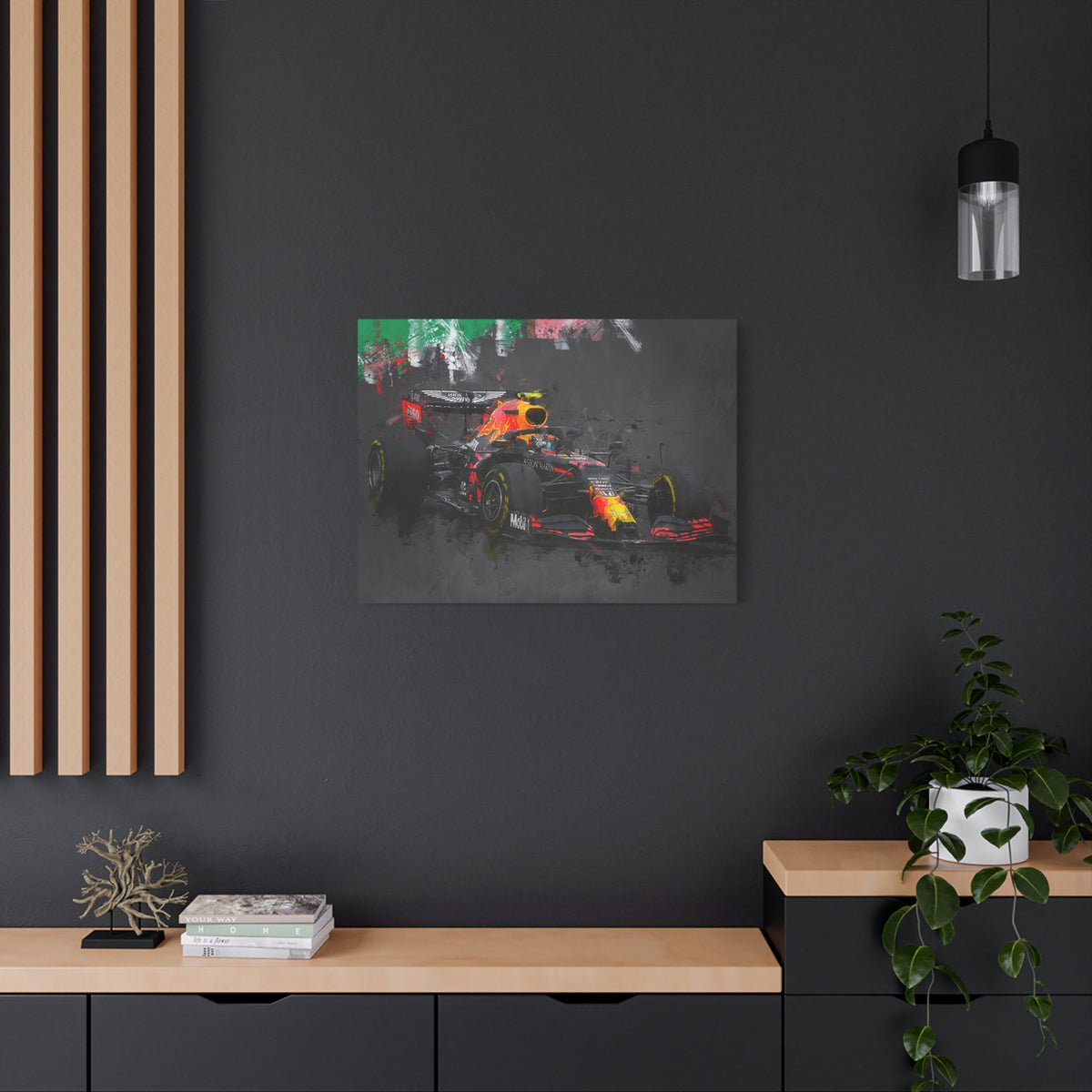 Experience Speed in Style: Stretched Canvas F1 Fine Art Print Poster of Aston Martin - Ready to Hang, Wall Art Formula One Gift