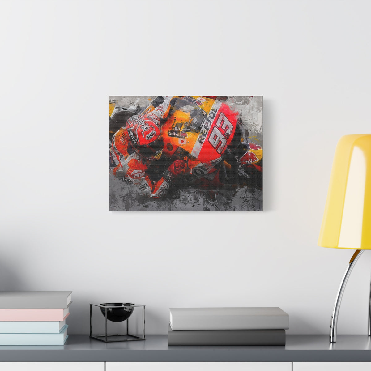 Marc Marquez Masterpiece, Stretched Canvas Fine Art MotoGP Print Poster, Ready to Hang, Wall Art MotoGP Gift