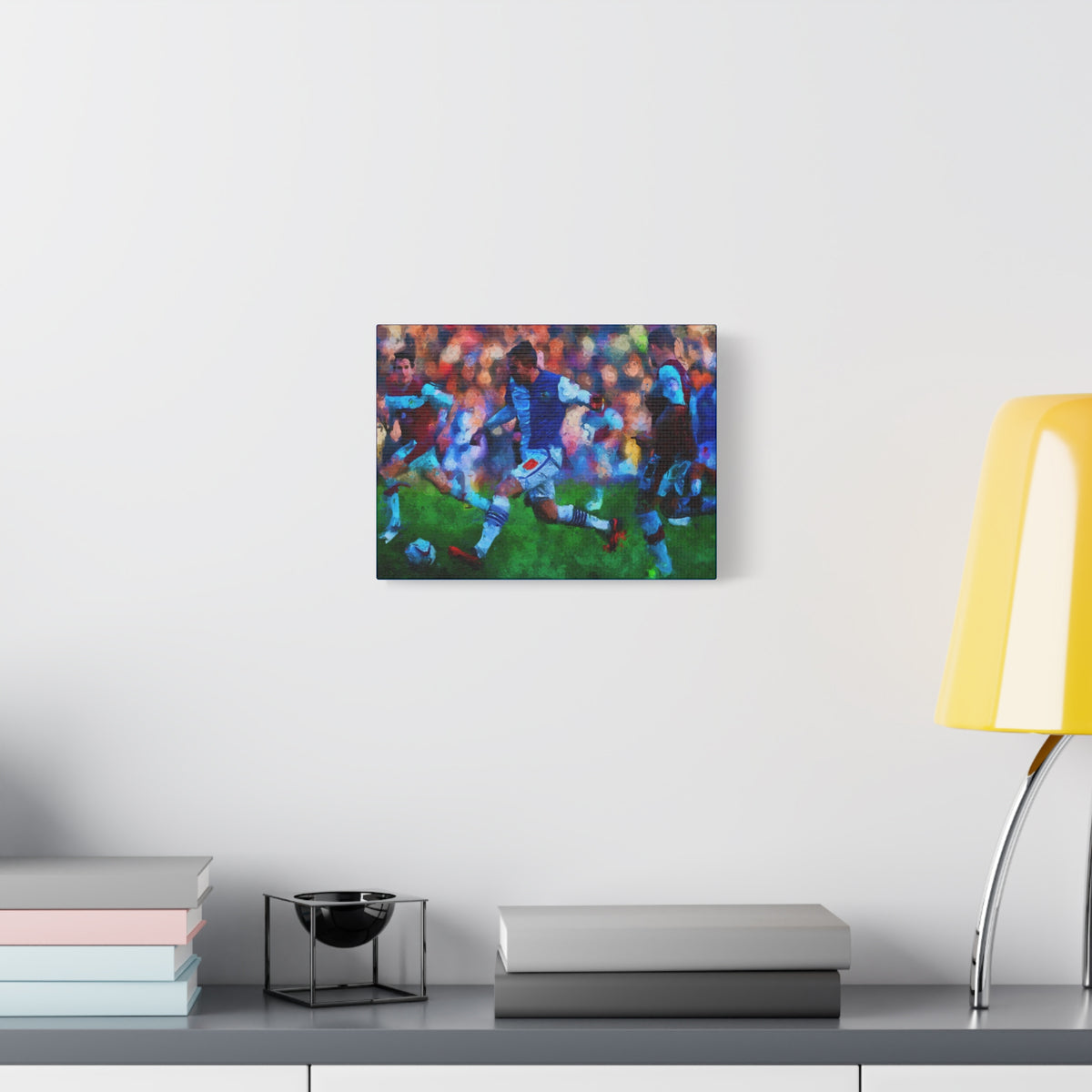 Burnley vs. Blackburn Rovers Derby Ready to Hang Framed Impessionist Fine Art Painting Print Poster, Football Wall Art, Soccer Fan Gift