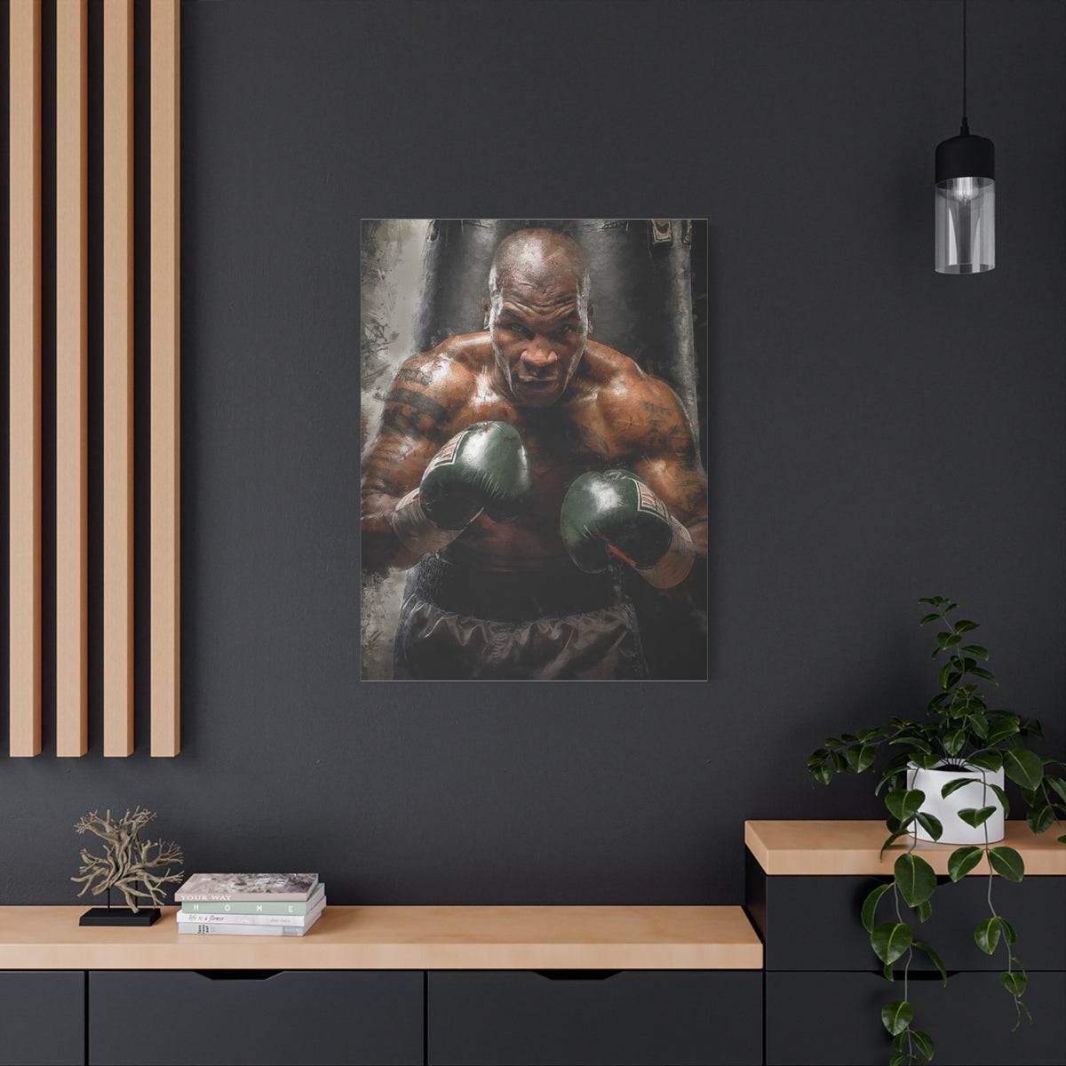 Iron Mike Tyson: Expressive Canvas Fine Art Print Poster - Ready to Hang, Wall Art Boxing Gift