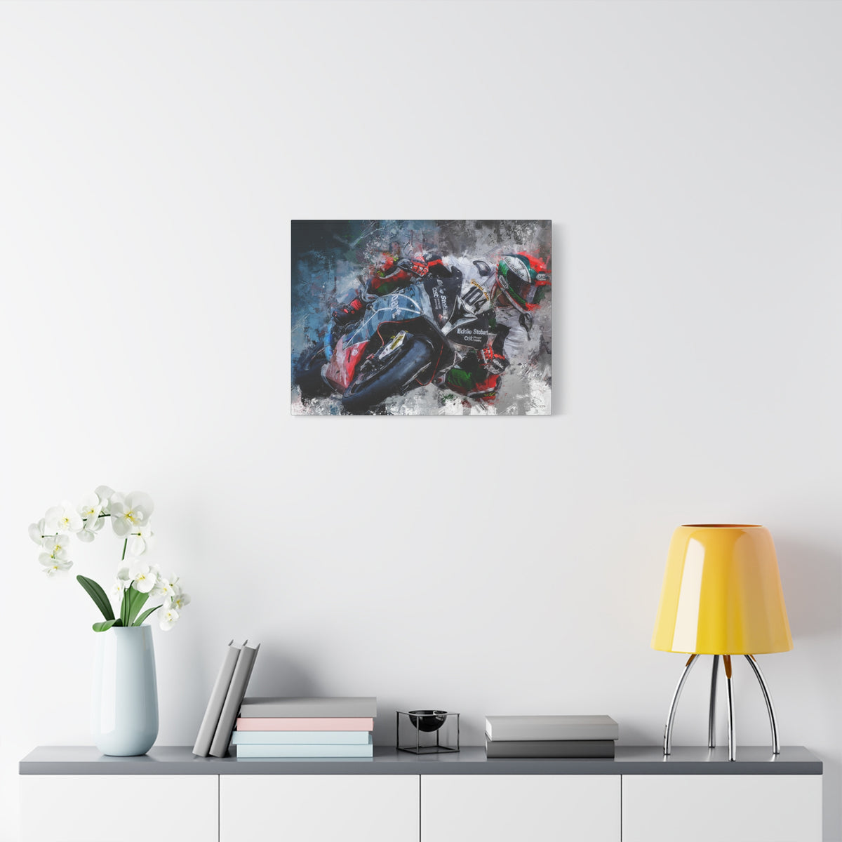 Adrenaline Unleashed: Stretched Canvas Fine Art MotoGP Print Poster - Ready to Hang, Wall Art MotoGP Gift
