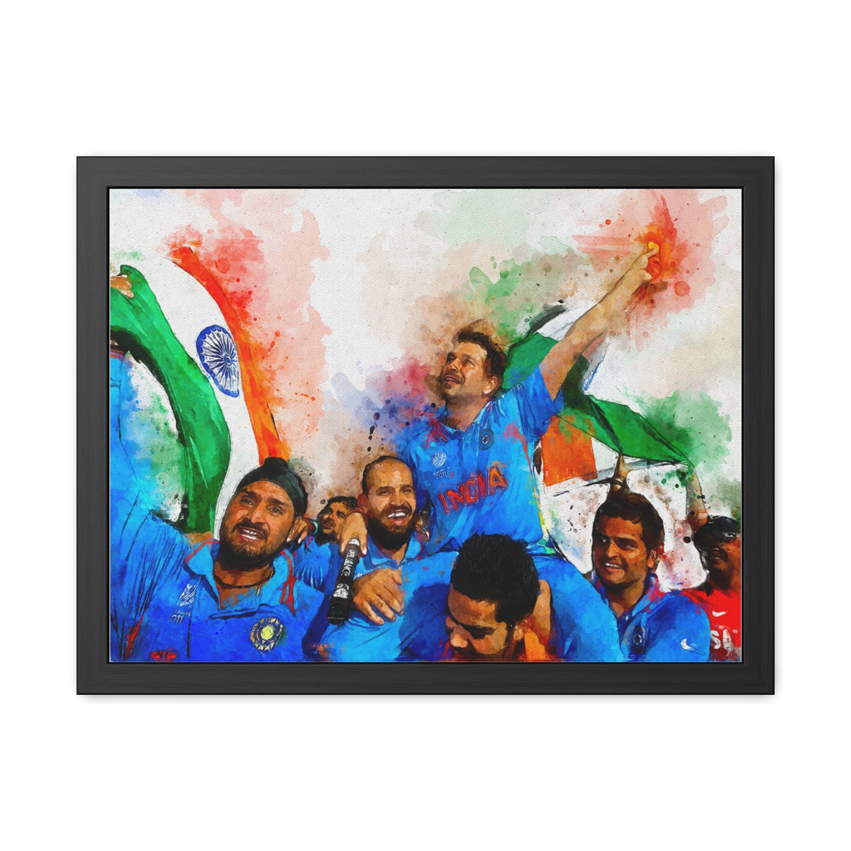 2011 Cricket World Cup Glory: India's Triumph in  Watercolour Fine Art Print, Ready to Hang Wall Art Cricket Gift