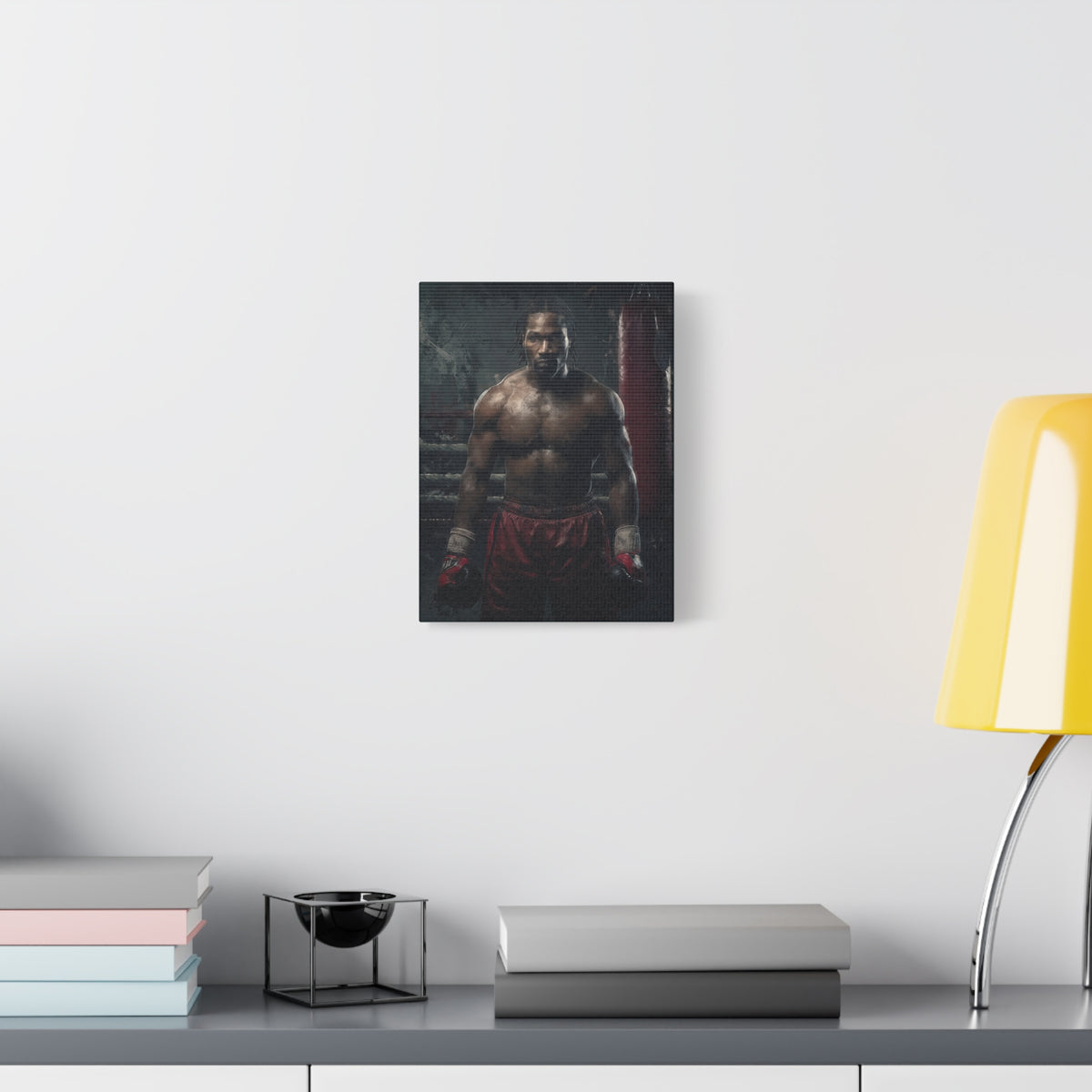 Lennox Lewis: Dynamic Boxing Brilliance - Stretched Canvas Fine Art Boxing Print Poster, Ready to Hang, Wall Art Boxing Gift