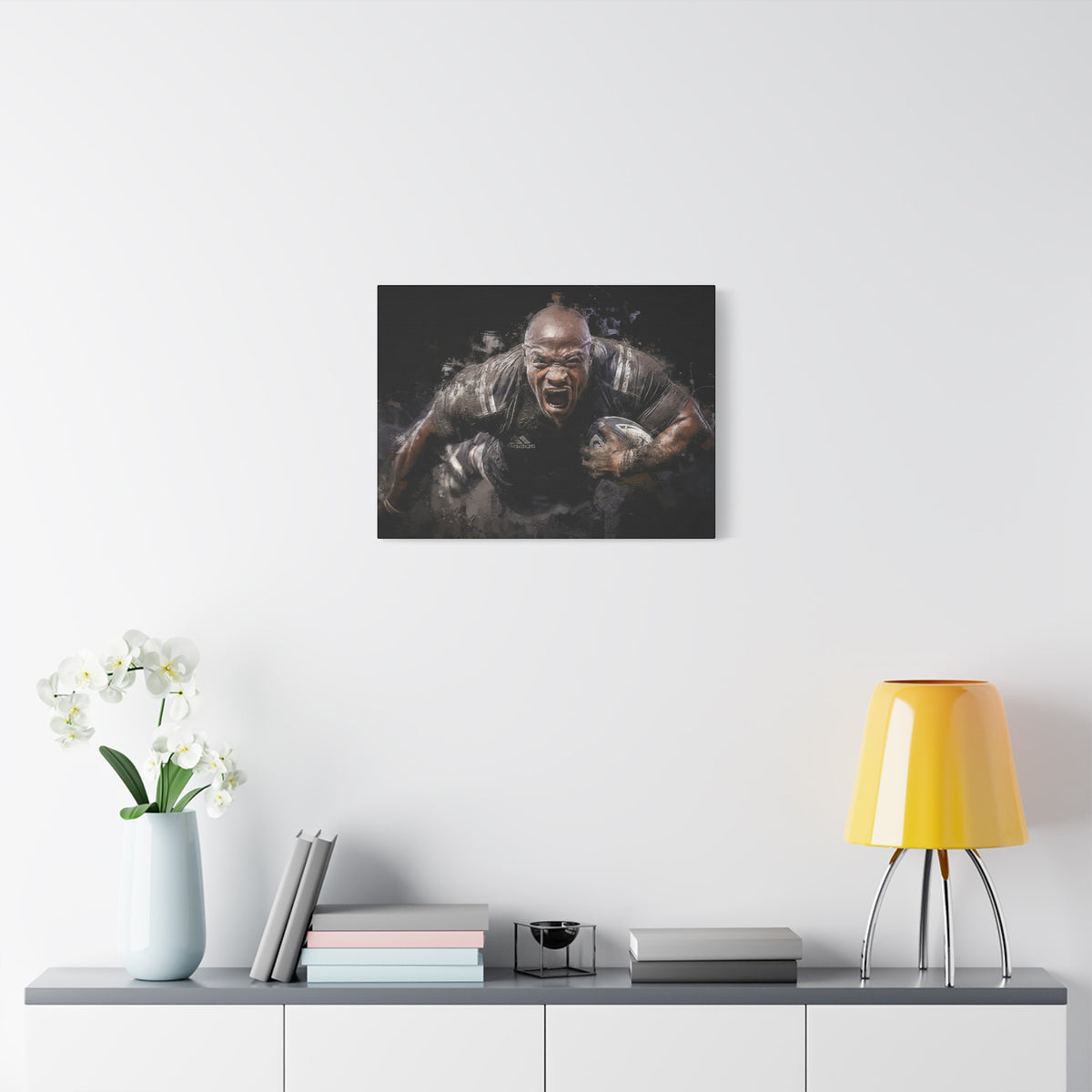 Rugby Passion Unveiled: Expressionist Canvas Fine Art Print Poster - Ready to Hang Wall Art,  Rugby Fan Gift