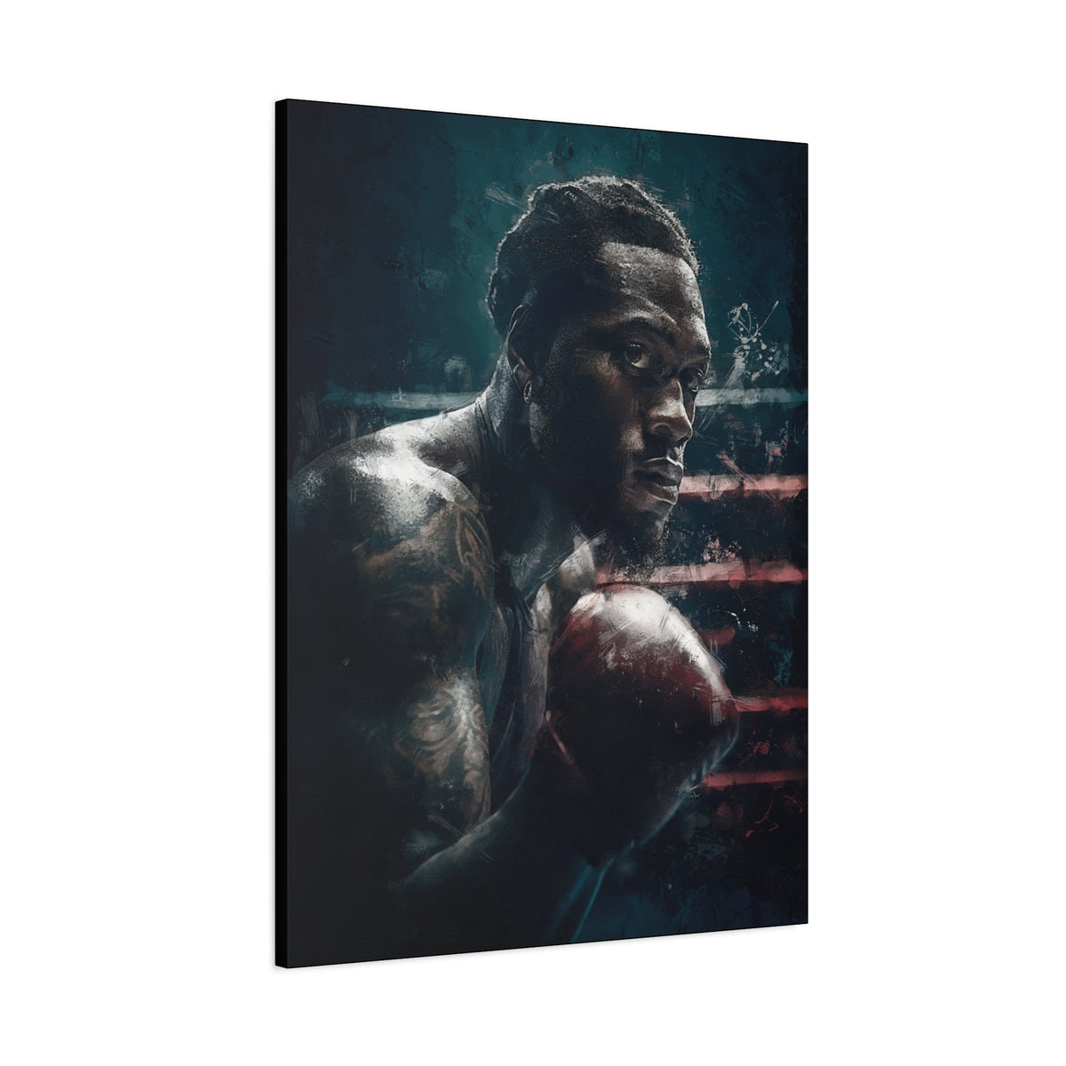 Deontay Wilder Portrait Painting: Expressive Canvas Fine Art - Ready to Hang, Wall Art Boxing Gift - Fine Art Boxing Print Poster