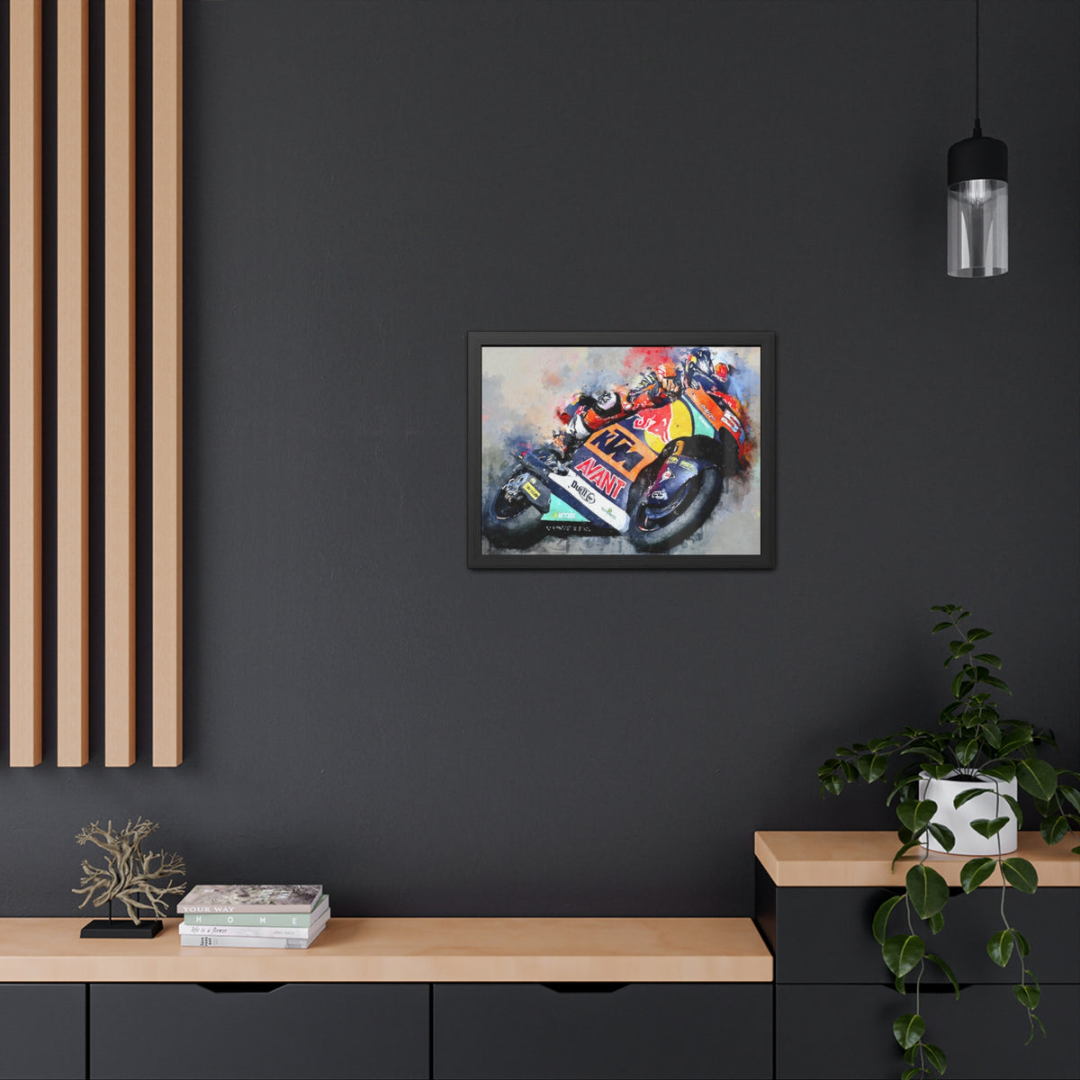 Speed Unleashed: Framed Watercolour MotoGP Fine Art Print Poster - Ready to Hang, Wall Art MotoGP Gift