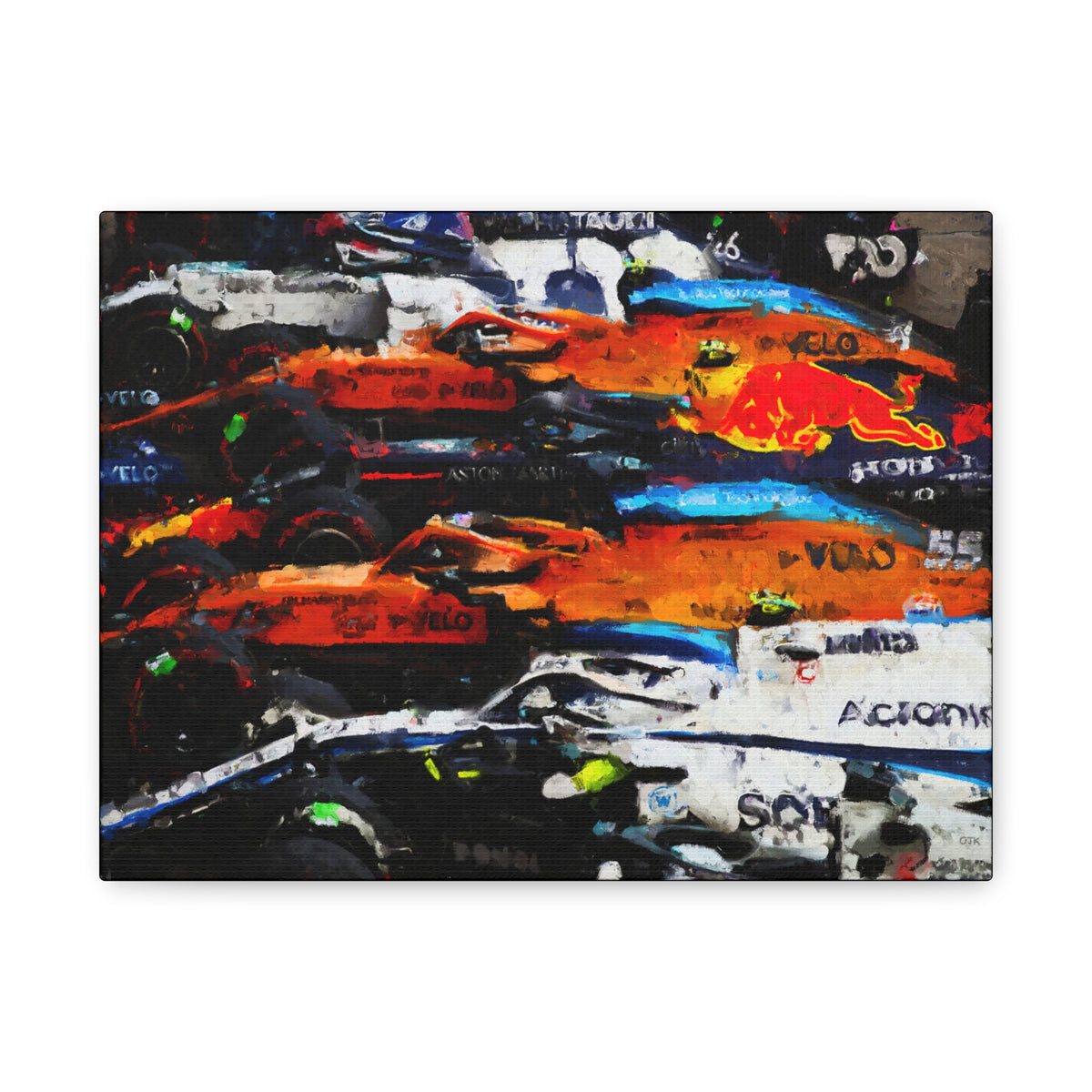 Feel the Roar: Stretched Canvas Fine Art F1 Print Poster - Ready to Hang, Wall Art Formula One Gift