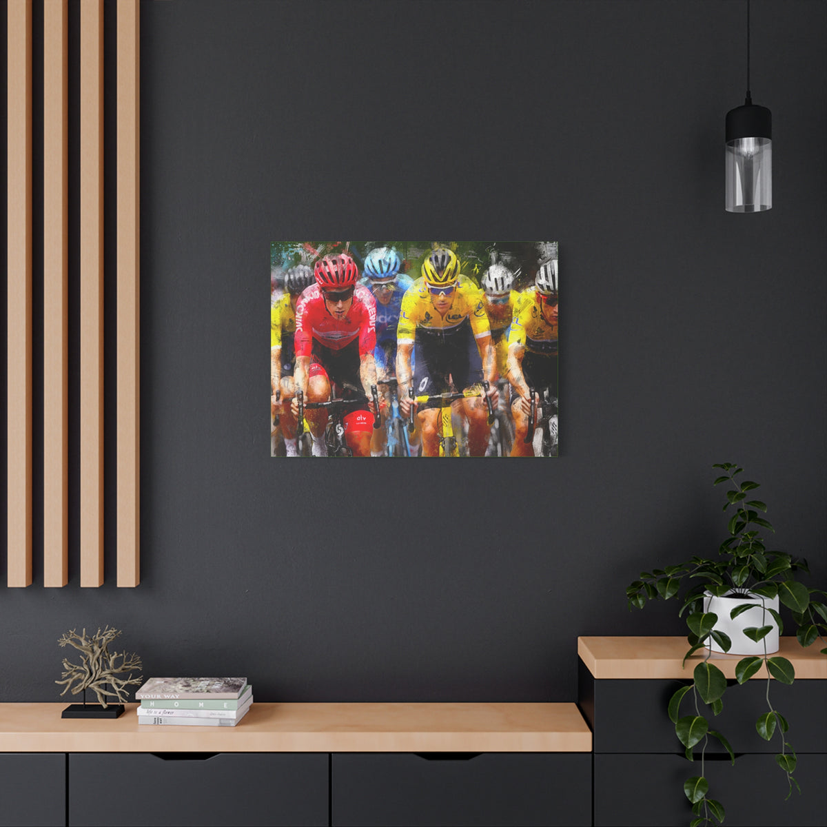 Cycling Harmony: Expressionist Oil Painting Canvas Art Print - Ready to Hang  Matte Canvas, Stretched, 1.25"