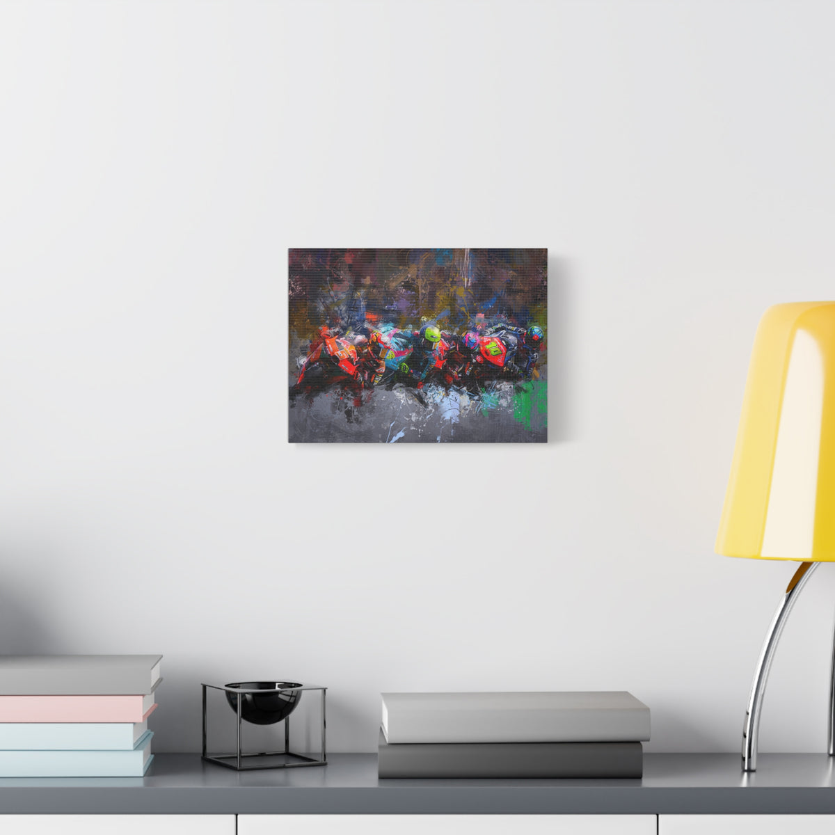 Racing Elegance: Stretched Canvas MotoGP Fine Art Print Poster - Ready to Hang, Wall Art MotoGP Gift