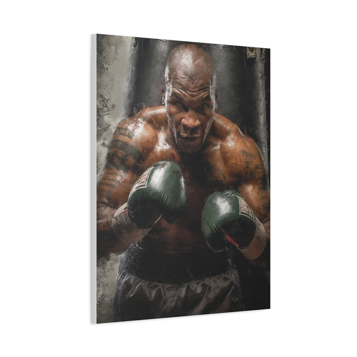 Iron Mike Tyson: Expressive Canvas Fine Art Print Poster - Ready to Hang, Wall Art Boxing Gift
