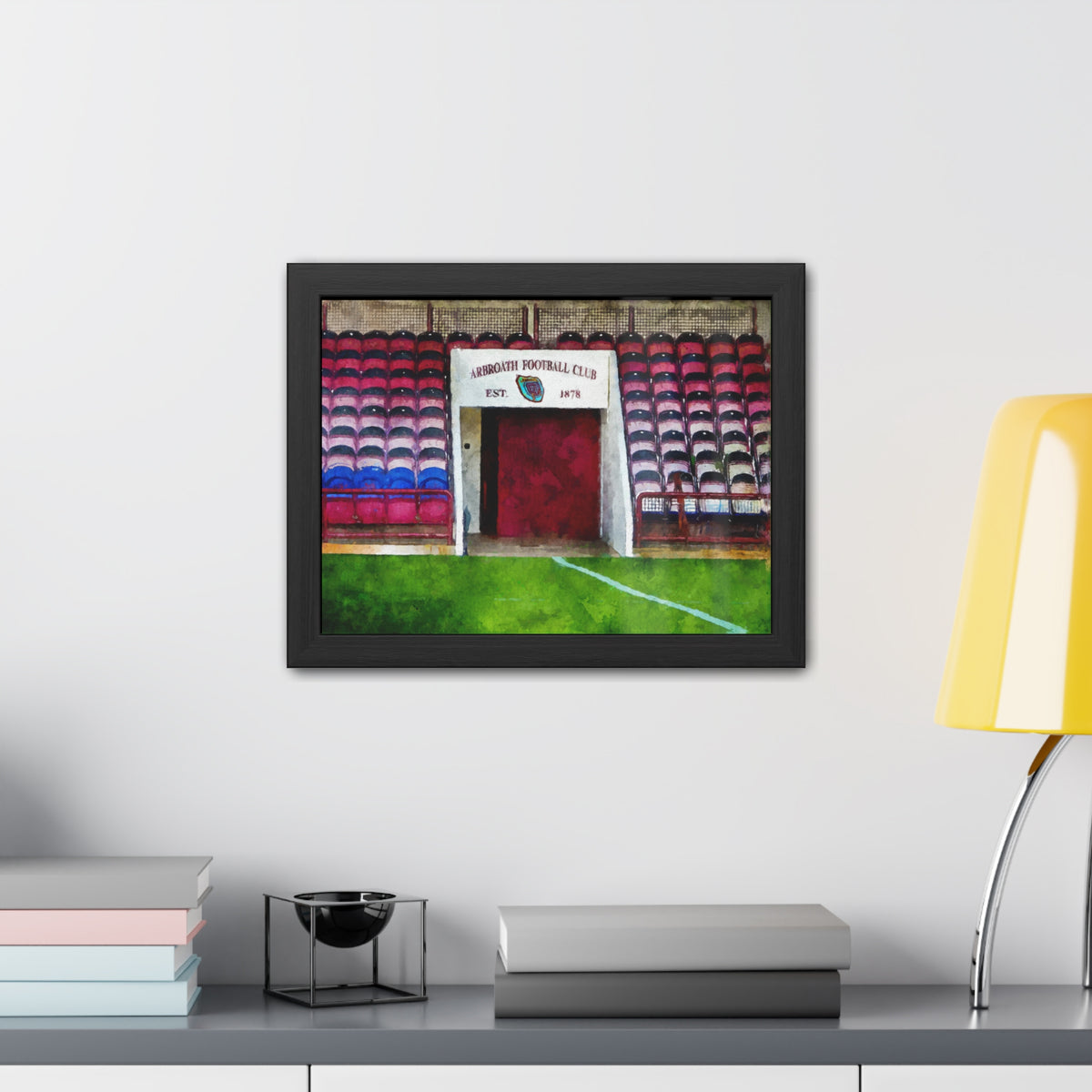 Arbroath FC Gayfield Park Watercolour Print ,Ready to Hang Framed Watercolour Fine Art Painting Print Poster