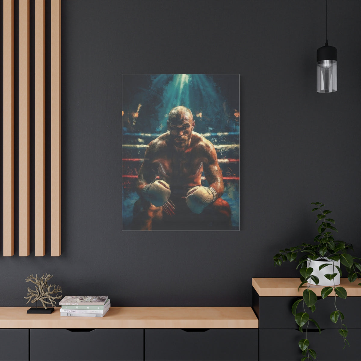 Fury Unleashed: Stretched Canvas Fine Art Boxing Print - Ready to Hang, Wall Art Boxing Gift